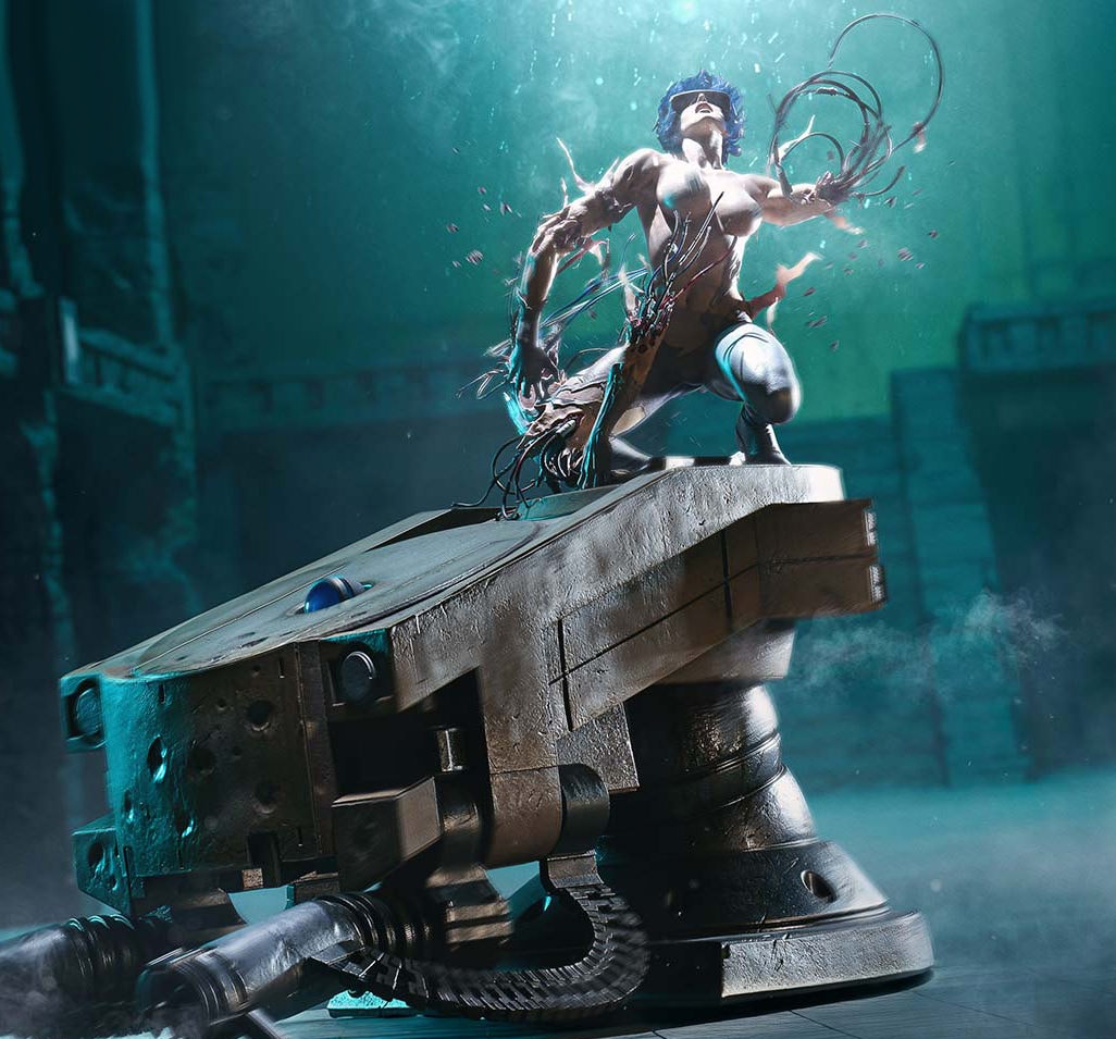 Ghost in the Shell Motoko Kusanagi VS Arachnida Statues  (Prototype Shown) View 1