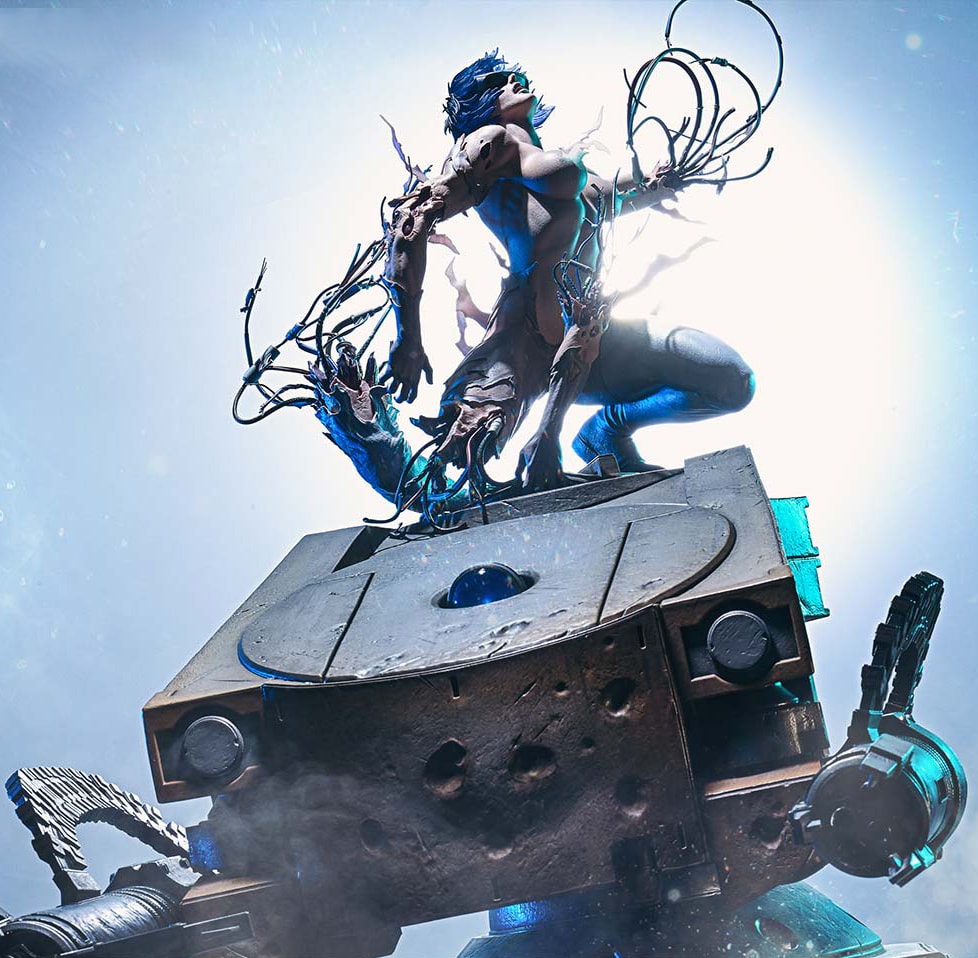 Ghost in the Shell Motoko Kusanagi VS Arachnida (Bonus Version) Statues  (Prototype Shown) View 5