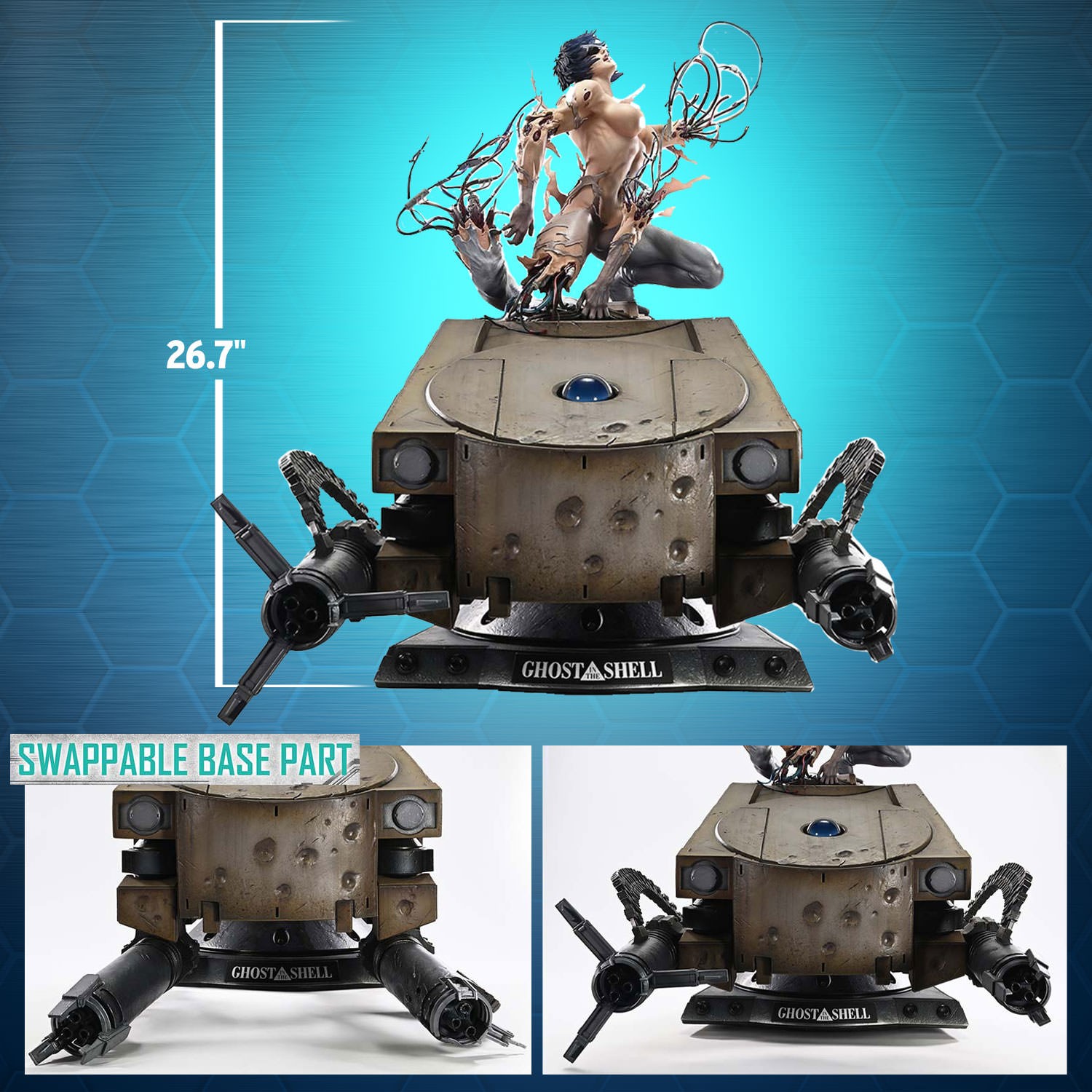 Ghost in the Shell Motoko Kusanagi VS Arachnida (Bonus Version) Statues  (Prototype Shown) View 2