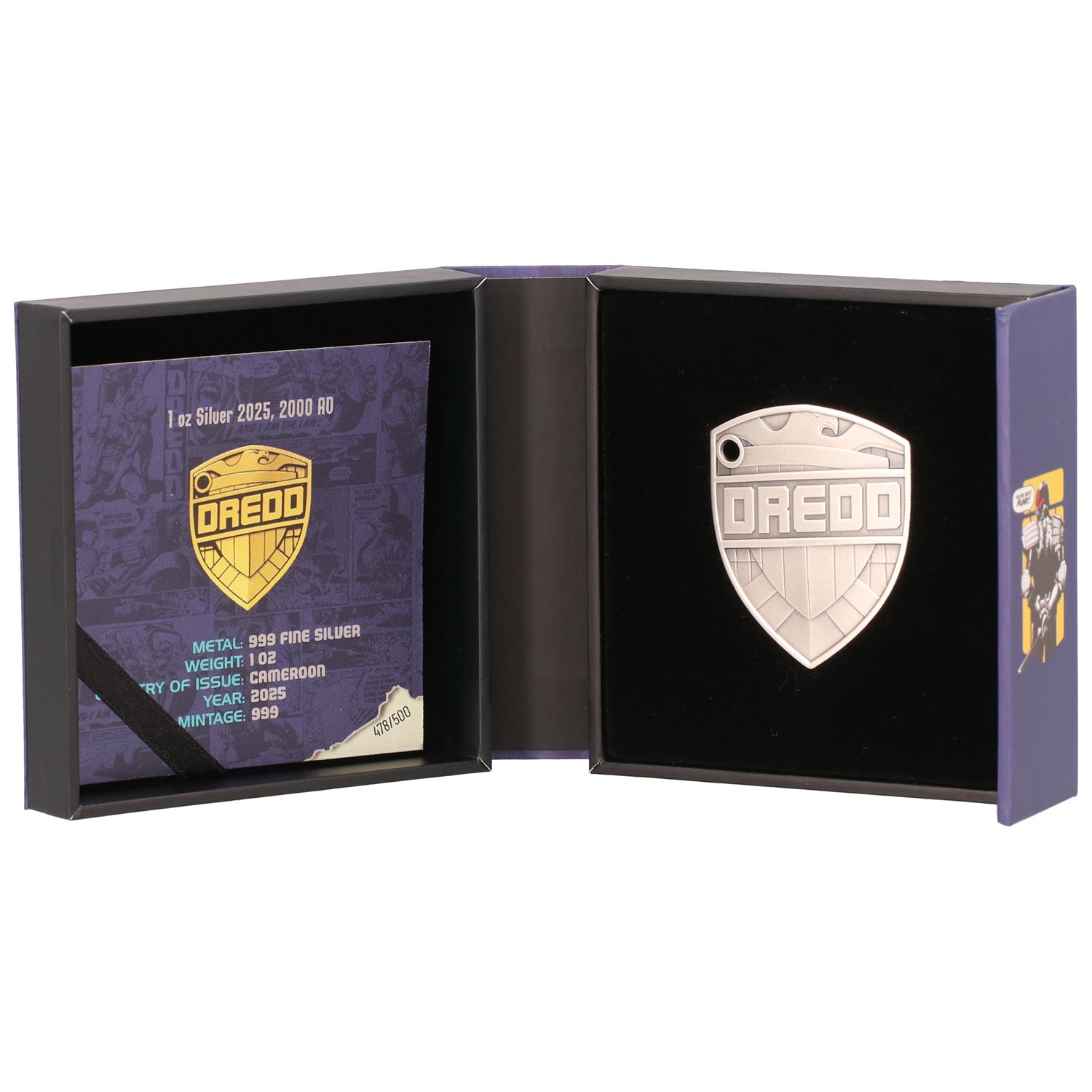 2000 AD 2000 AD - Judge Dredd Badge 2025 Silver Collectible  (Prototype Shown) View 5