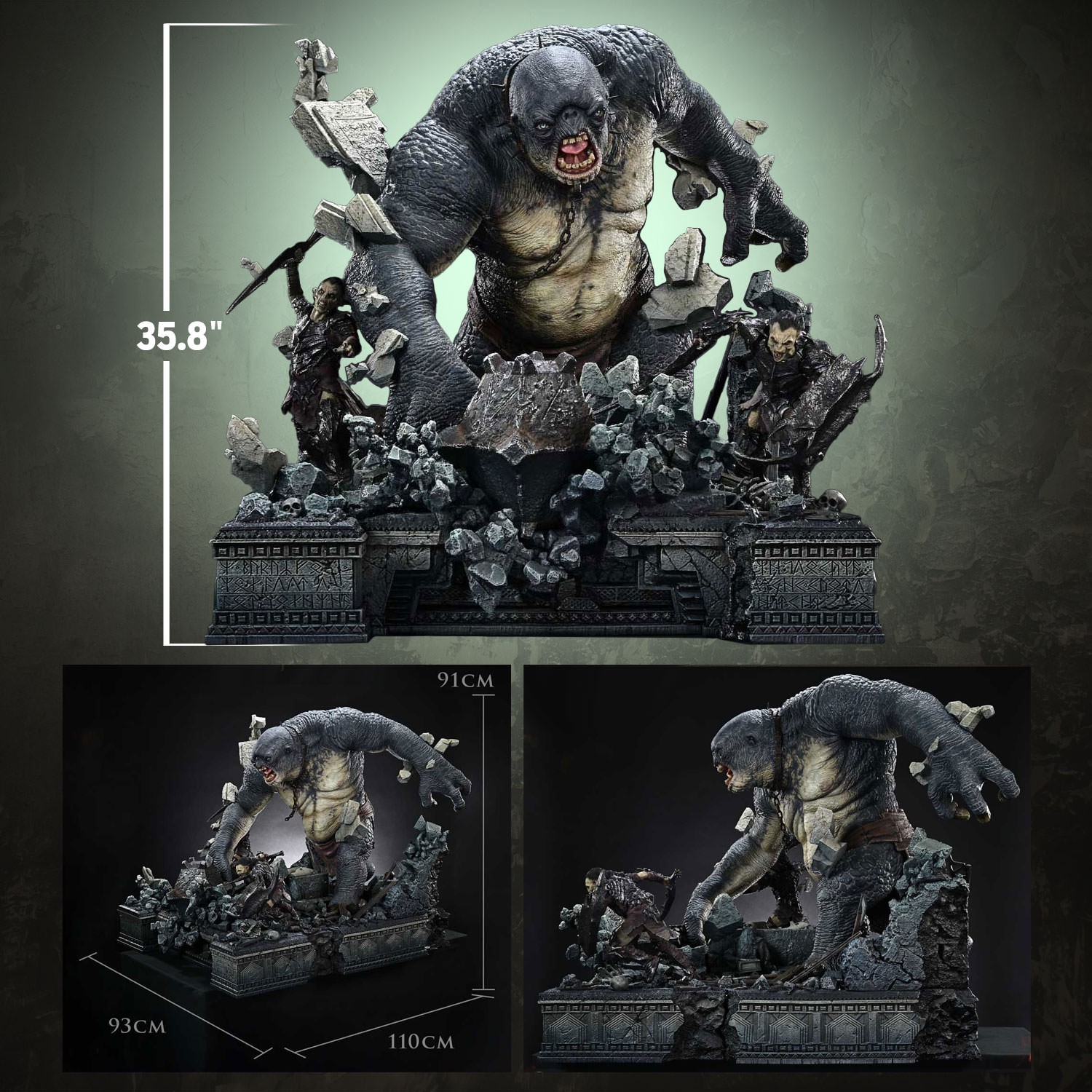 The Lord of the Rings Cave Troll of Moria Quarter Scale Statue  (Prototype Shown) View 2