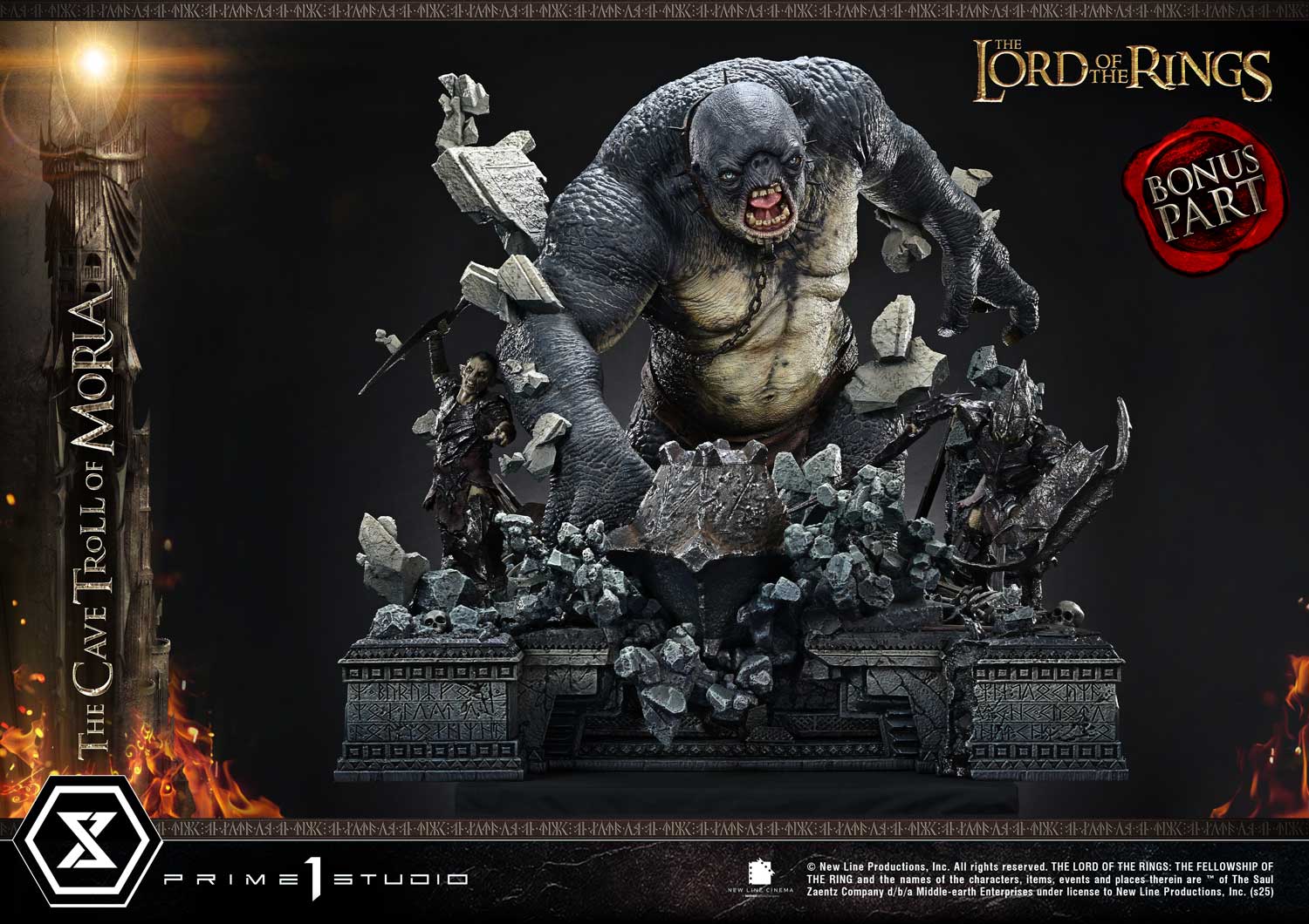 The Lord of the Rings Cave Troll of Moria (Bonus Version) Quarter Scale Statue  (Prototype Shown) View 8