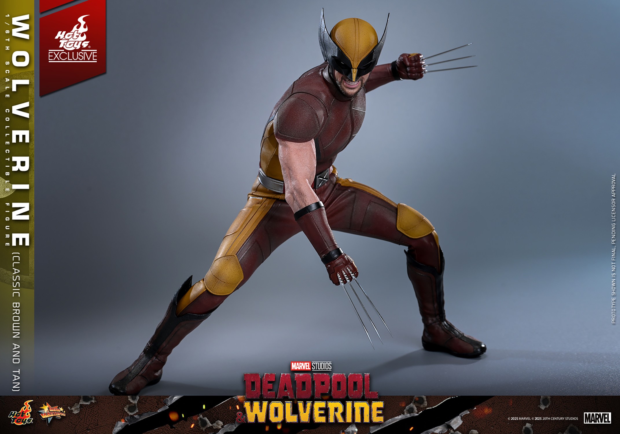 Marvel Wolverine (Classic Brown and Tan) Sixth Scale Figure  (Prototype Shown) View 12