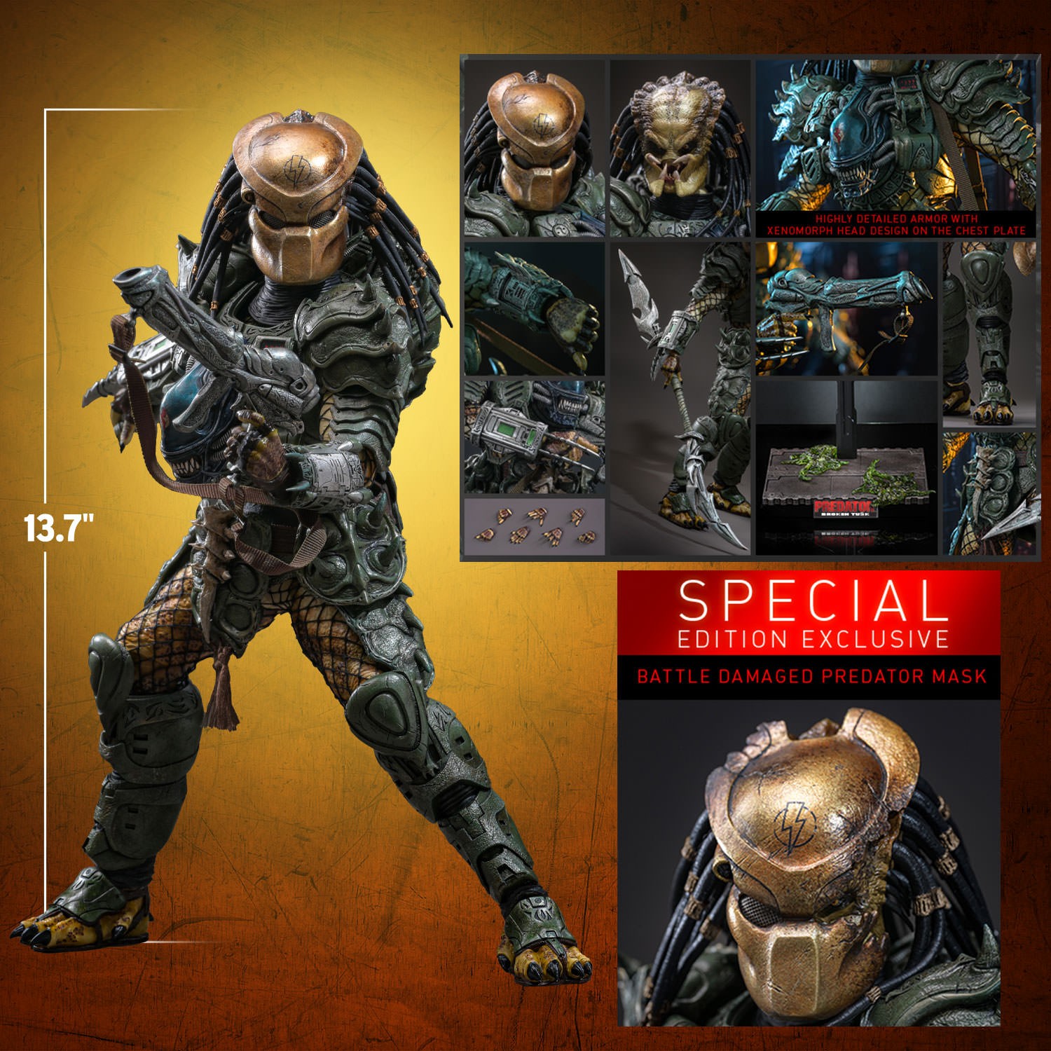 Alien VS Predator Broken Tusk Predator (Special Edition) Sixth Scale Figure  (Prototype Shown) View 2