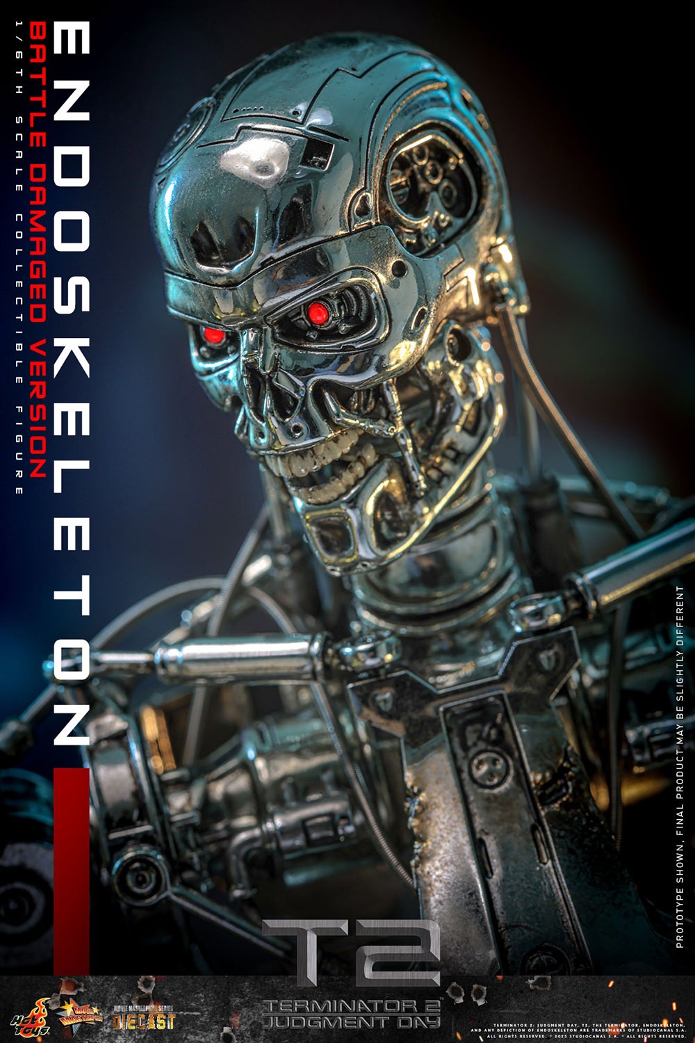 Sideshow•Terminator2[T-800]1/6 Size Endoskeleton (Battle Damaged Version) Sixth Scale Figure by Hot