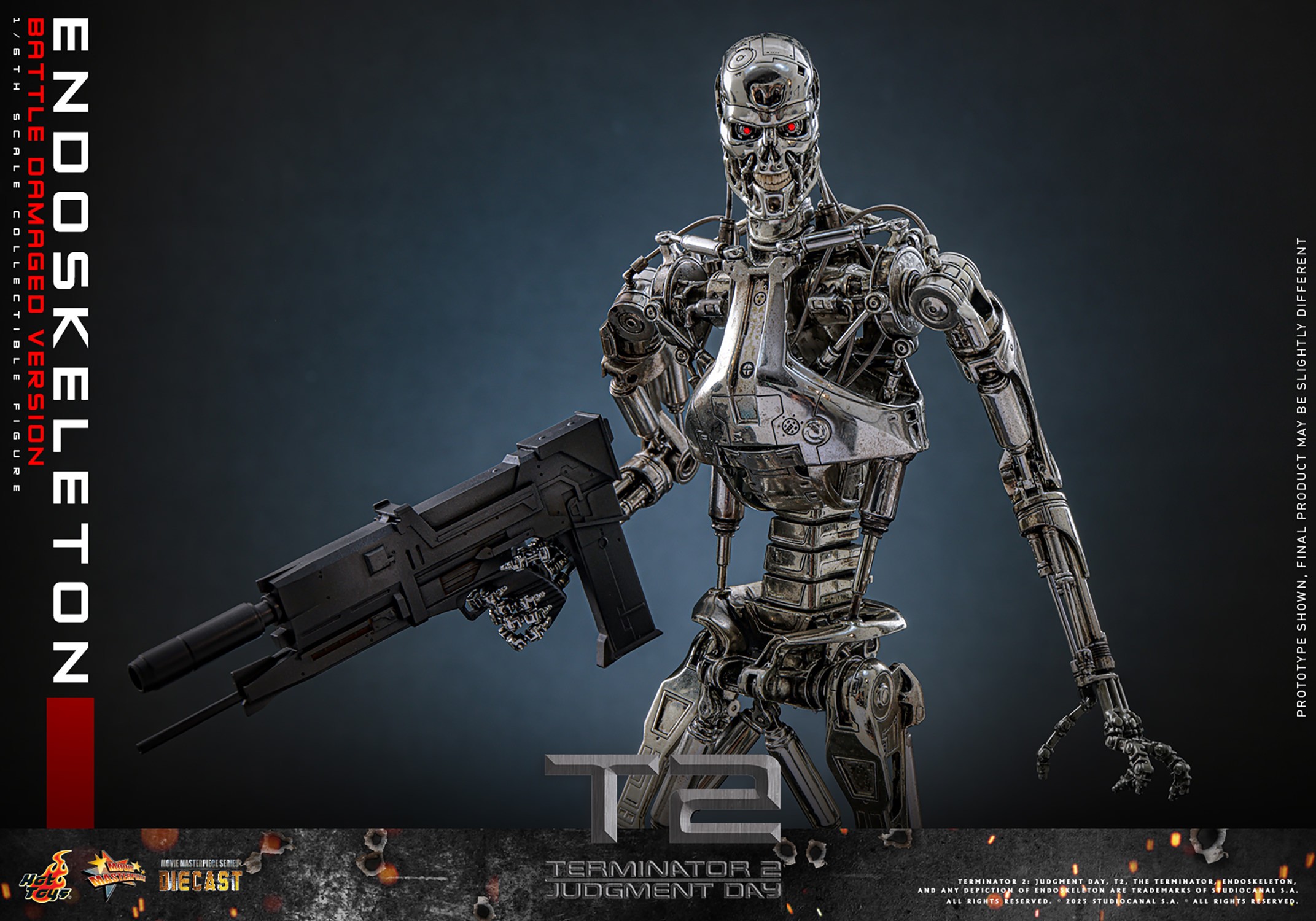 Terminator Endoskeleton (Battle Damaged Version) Sixth Scale Figure  (Prototype Shown) View 11