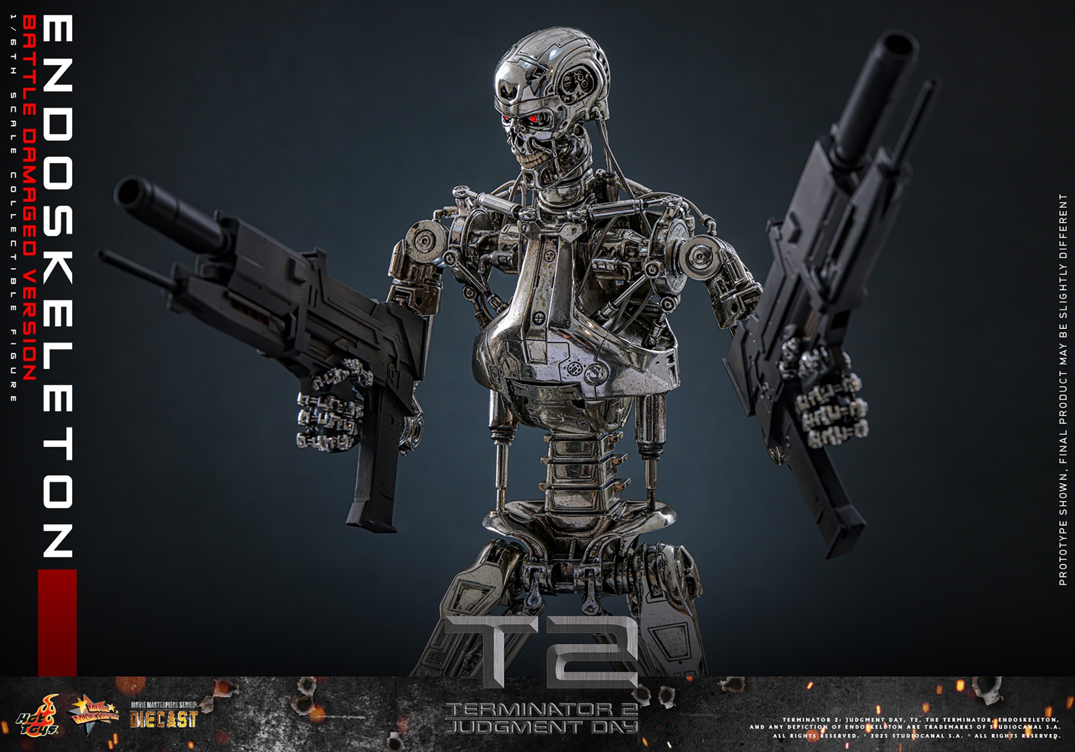 Terminator Endoskeleton (Battle Damaged Version) Sixth Scale Figure  (Prototype Shown) View 12