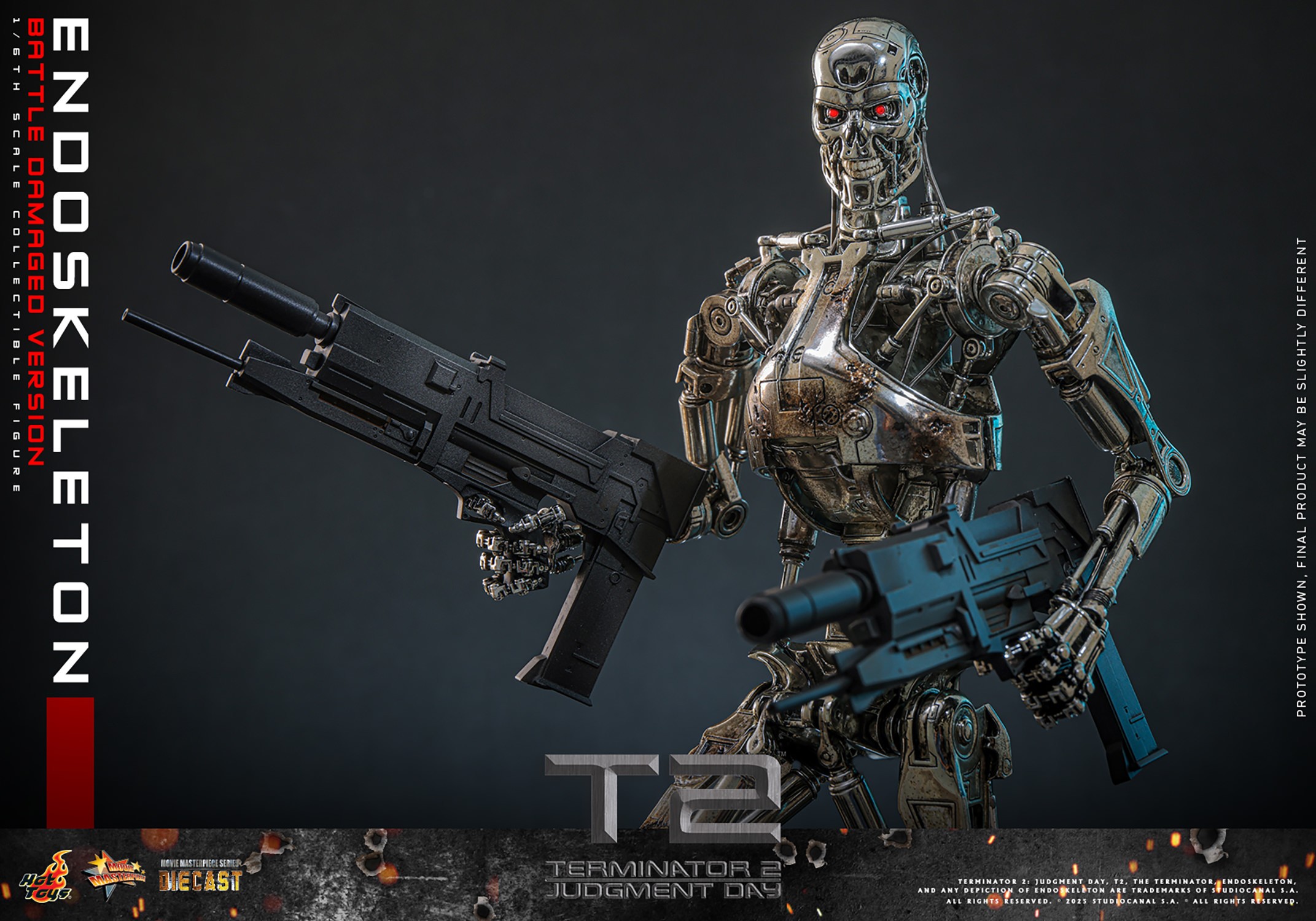 Terminator Endoskeleton (Battle Damaged Version) Sixth Scale Figure  (Prototype Shown) View 14
