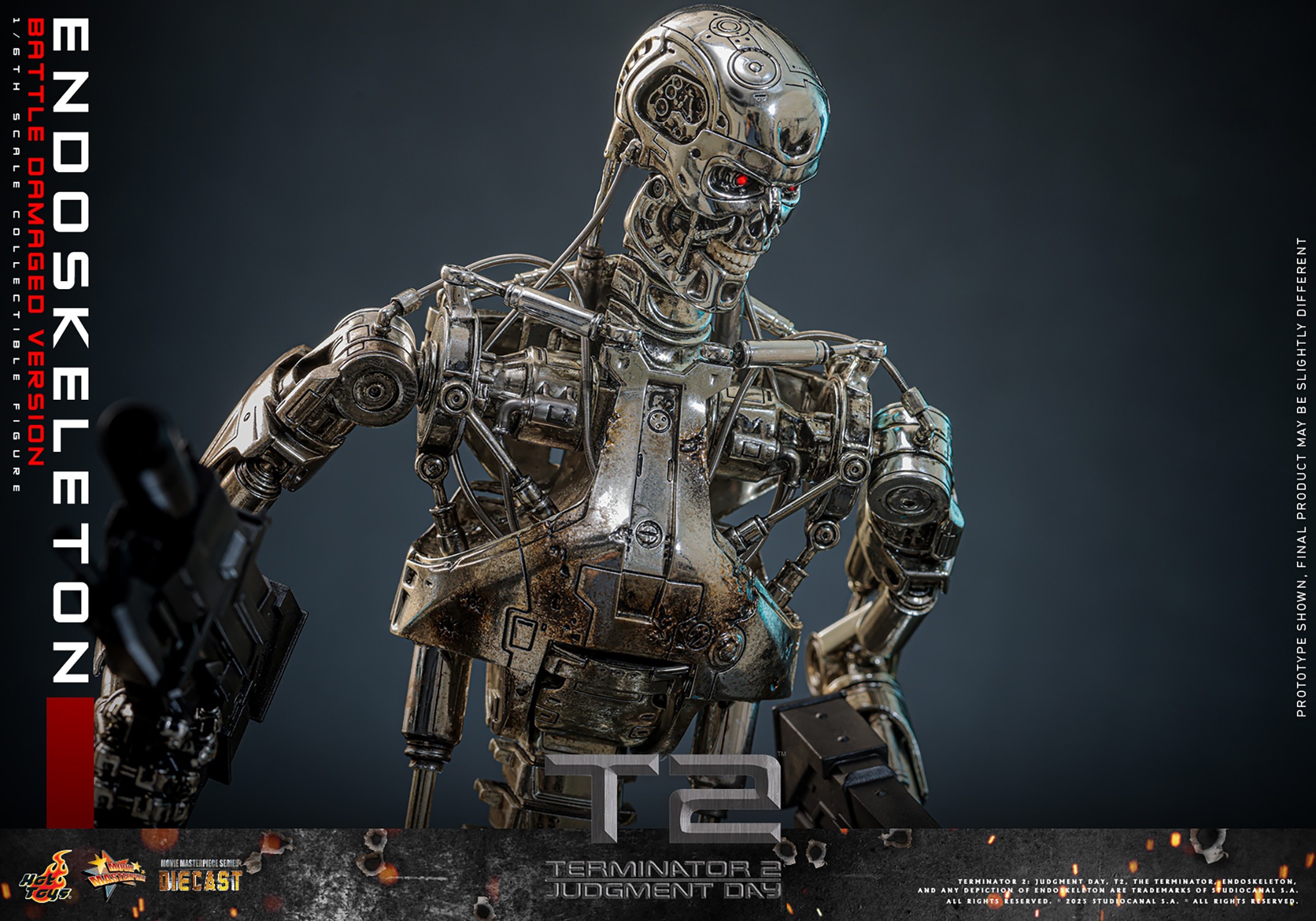 Terminator Endoskeleton (Battle Damaged Version) Sixth Scale Figure  (Prototype Shown) View 16