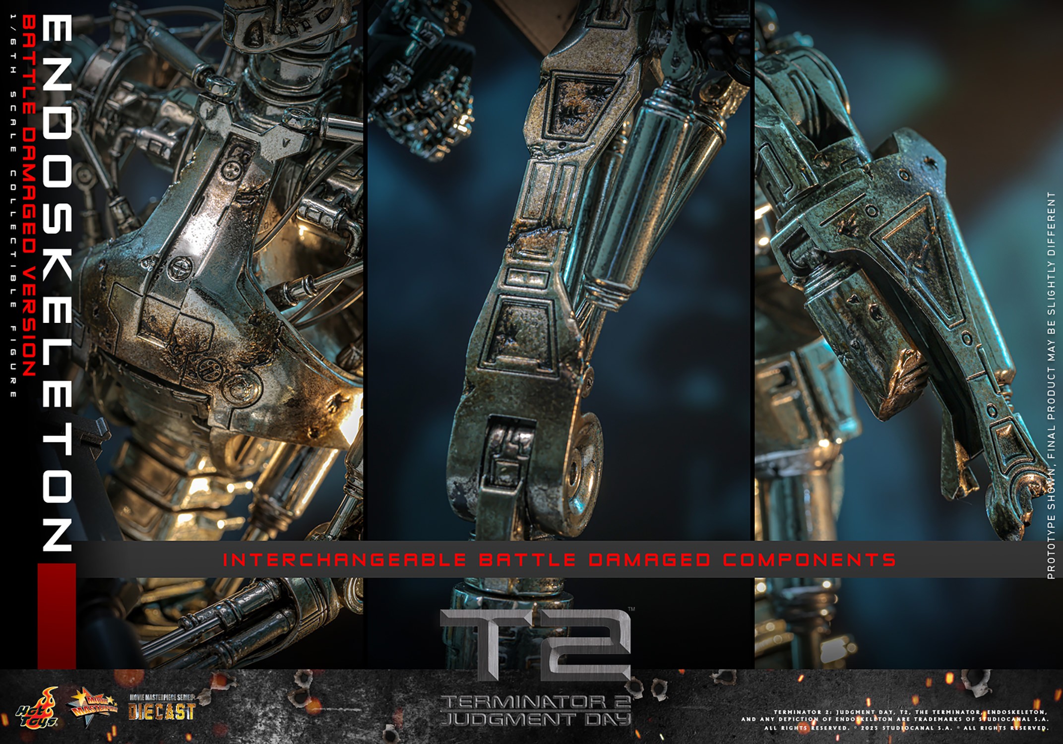 Terminator Endoskeleton (Battle Damaged Version) Sixth Scale Figure  (Prototype Shown) View 19