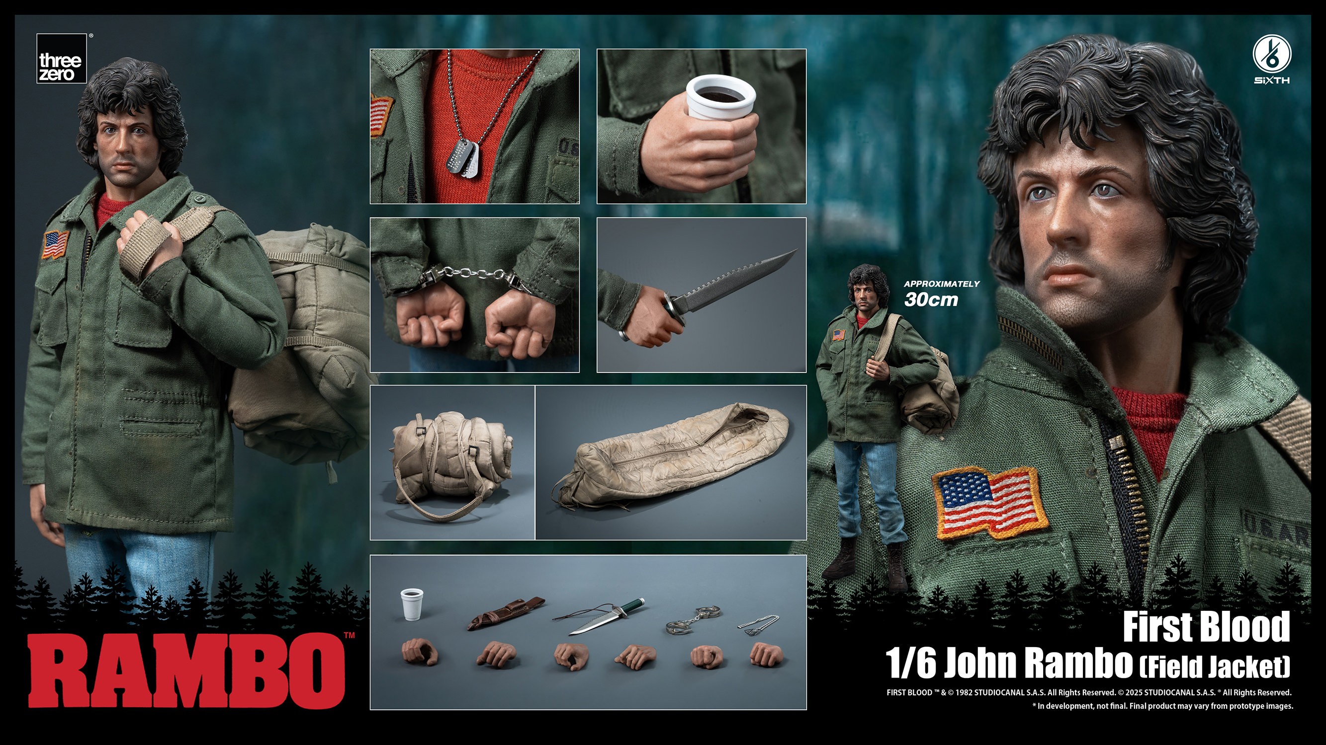 Rambo John Rambo (Field Jacket) Sixth Scale Figure  (Prototype Shown) View 14