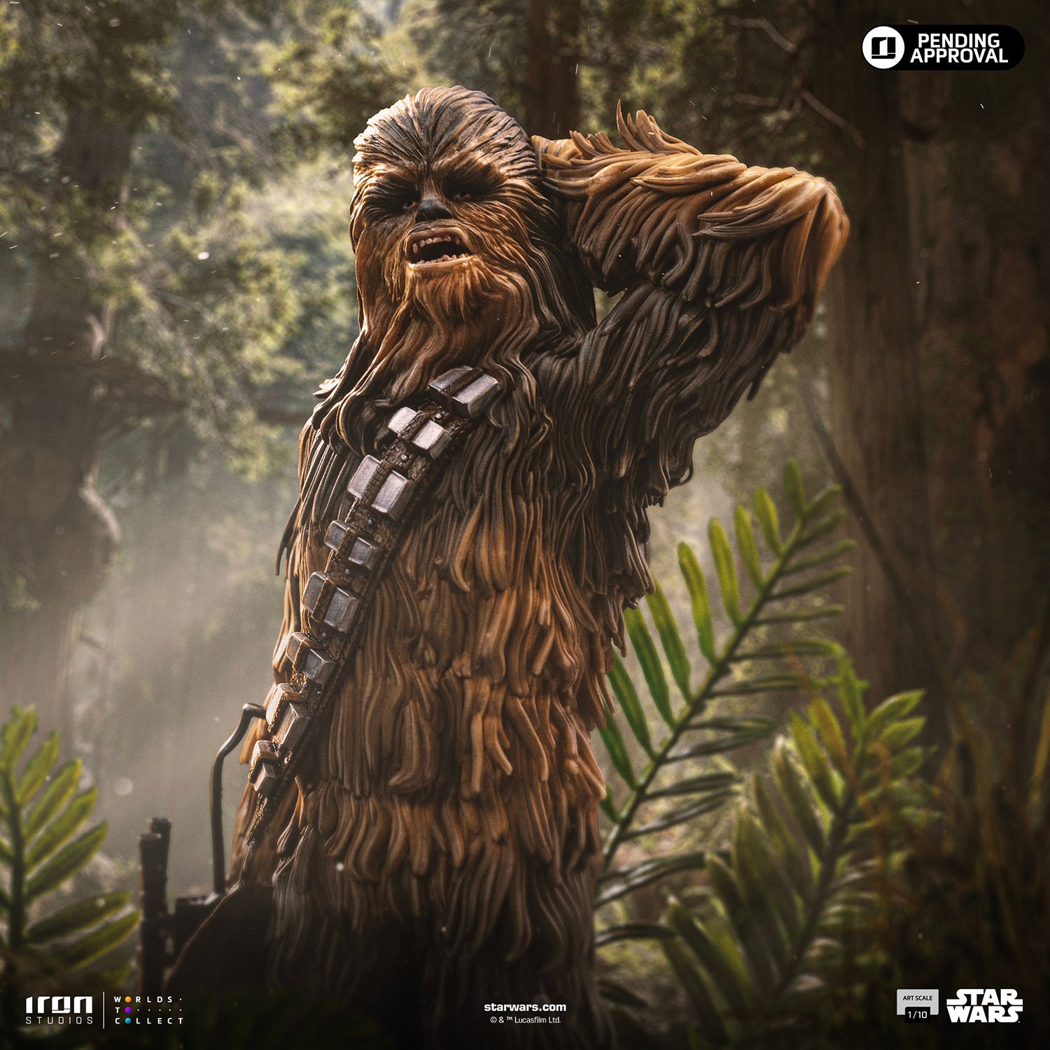 Star Wars Chewbacca and Tokkat 1:10 Scale Statue  (Prototype Shown) View 1