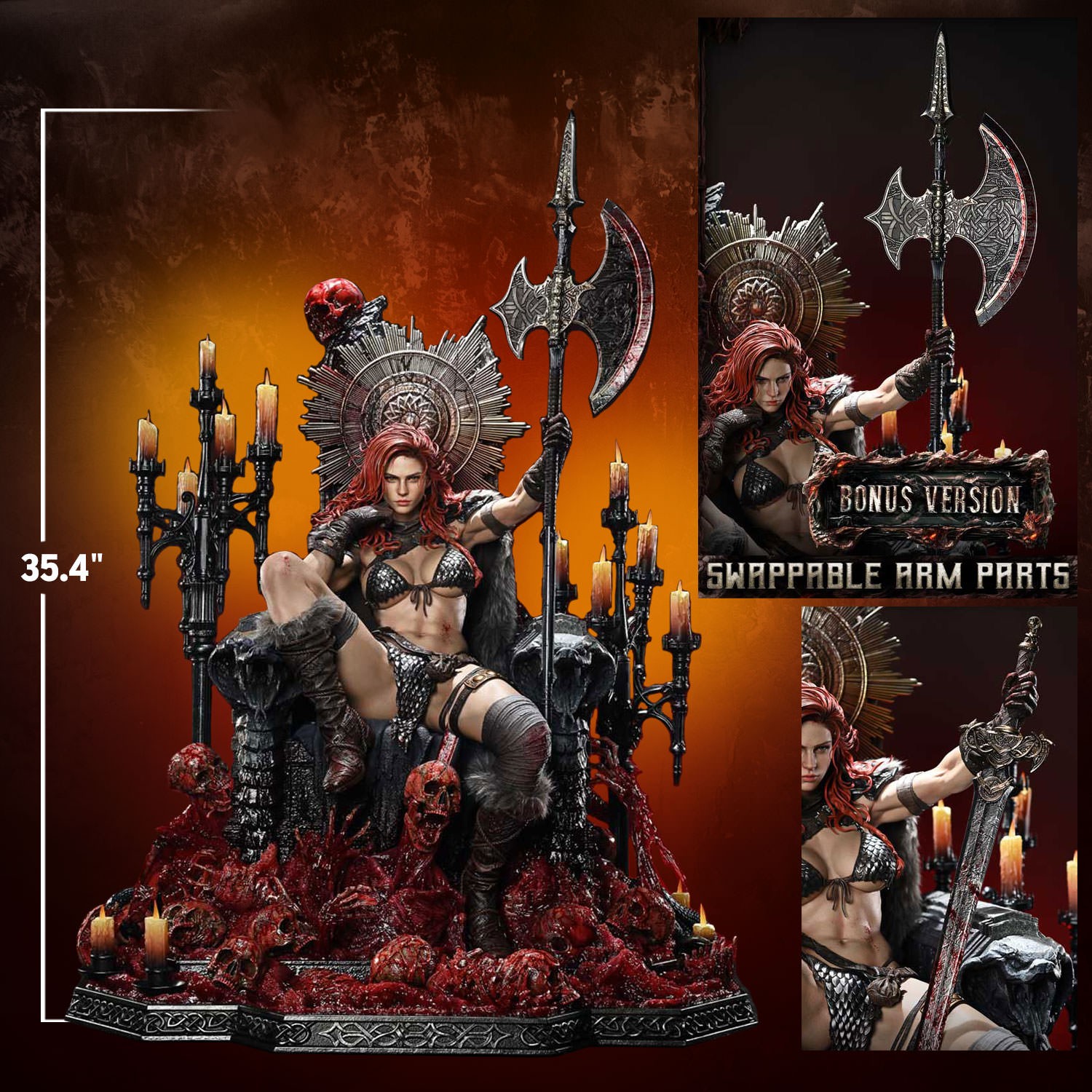Red Sonja Red Sonja: Long Live the Queen (Bonus Version) 1:3 Scale Statue  (Prototype Shown) View 2