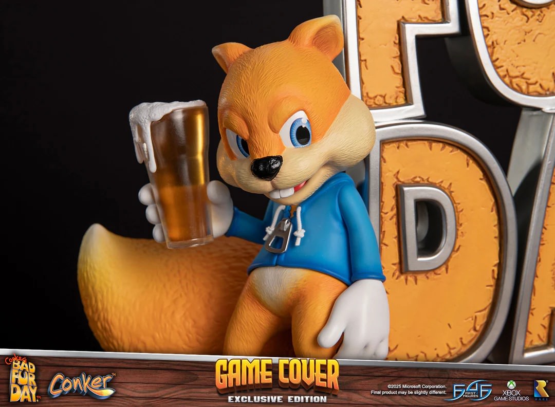 Rare Conker's Bad Fur Day Game Cover (Exclusive Edition) Statues  (Prototype Shown) View 16