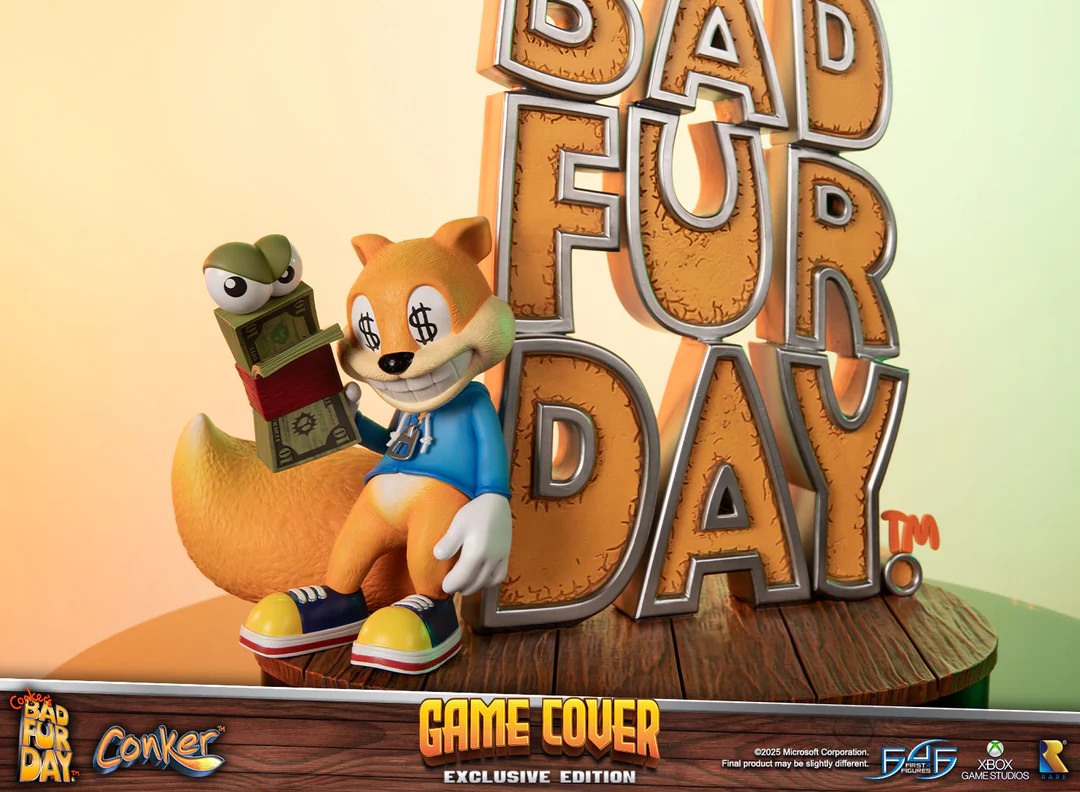 Rare Conker's Bad Fur Day Game Cover (Exclusive Edition) Statues  (Prototype Shown) View 11