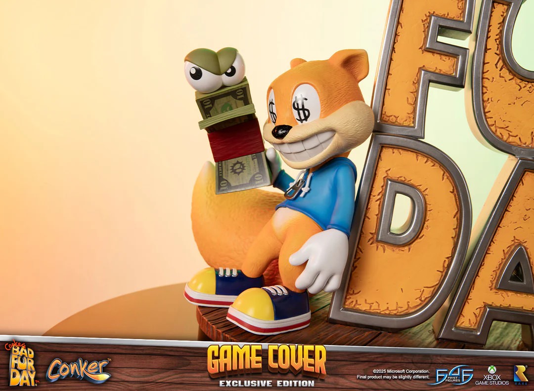 Rare Conker's Bad Fur Day Game Cover (Exclusive Edition) Statues  (Prototype Shown) View 12