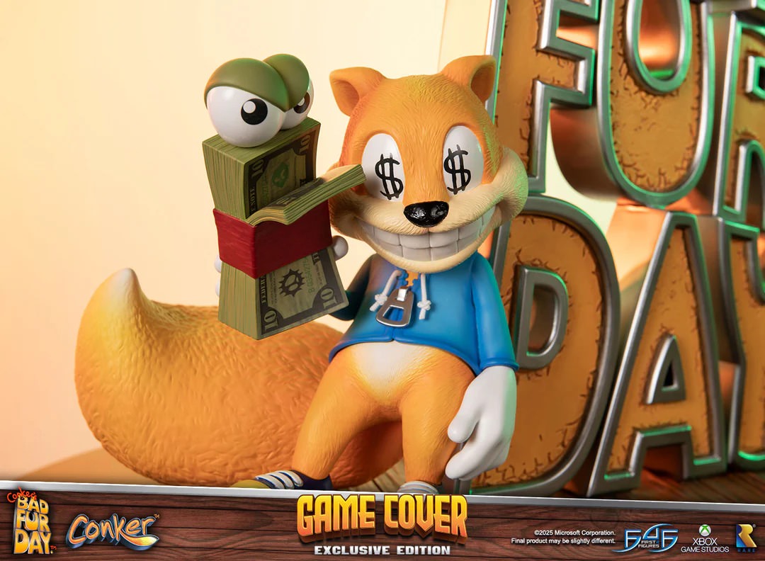 Rare Conker's Bad Fur Day Game Cover (Exclusive Edition) Statues  (Prototype Shown) View 15
