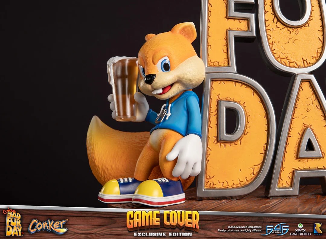 Rare Conker's Bad Fur Day Game Cover (Exclusive Edition) Statues  (Prototype Shown) View 17