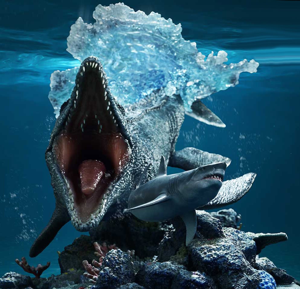 Jurassic Park Mosasaurus "Lagoon" (Bonus Version) Statues  (Prototype Shown) View 1