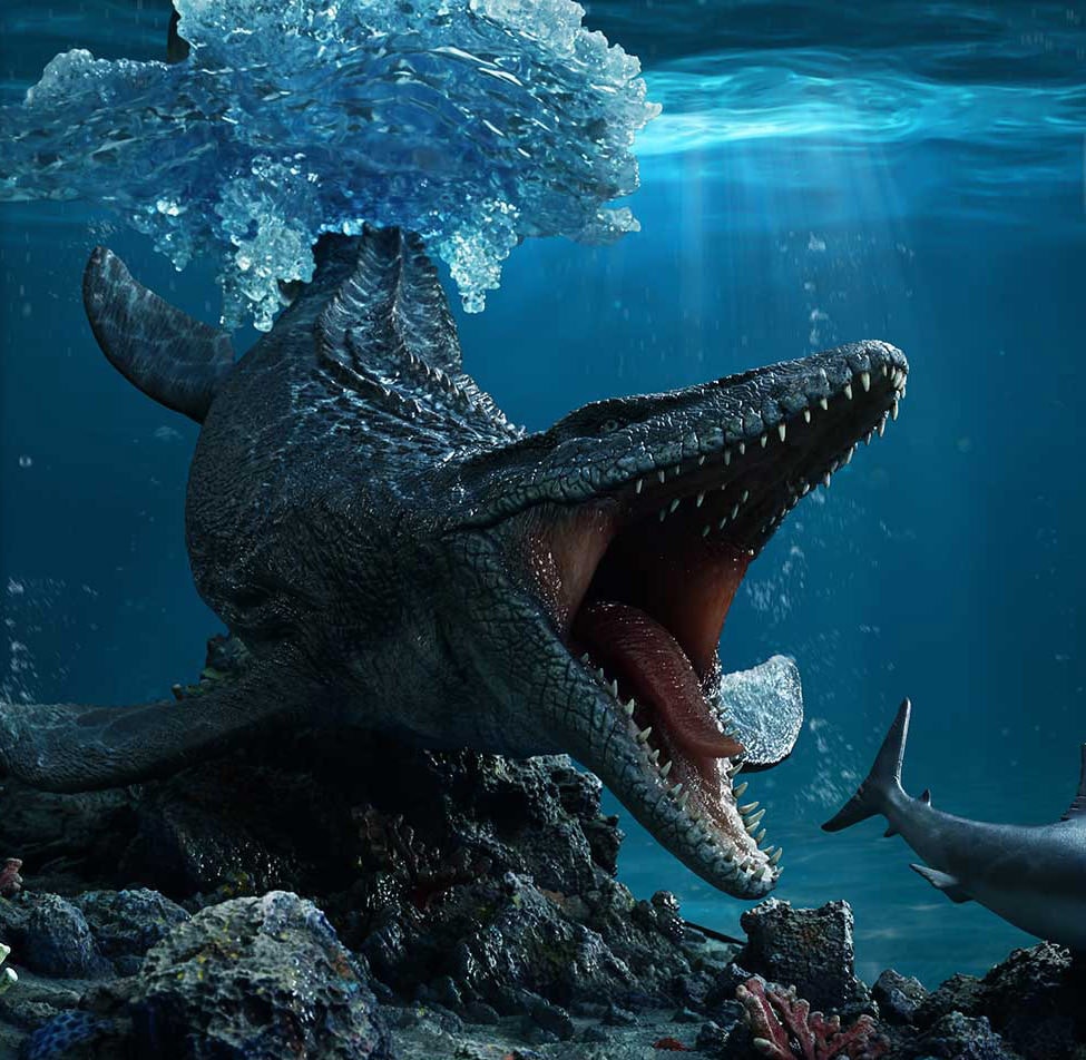Jurassic Park Mosasaurus "Lagoon" (Bonus Version) Statues  (Prototype Shown) View 3