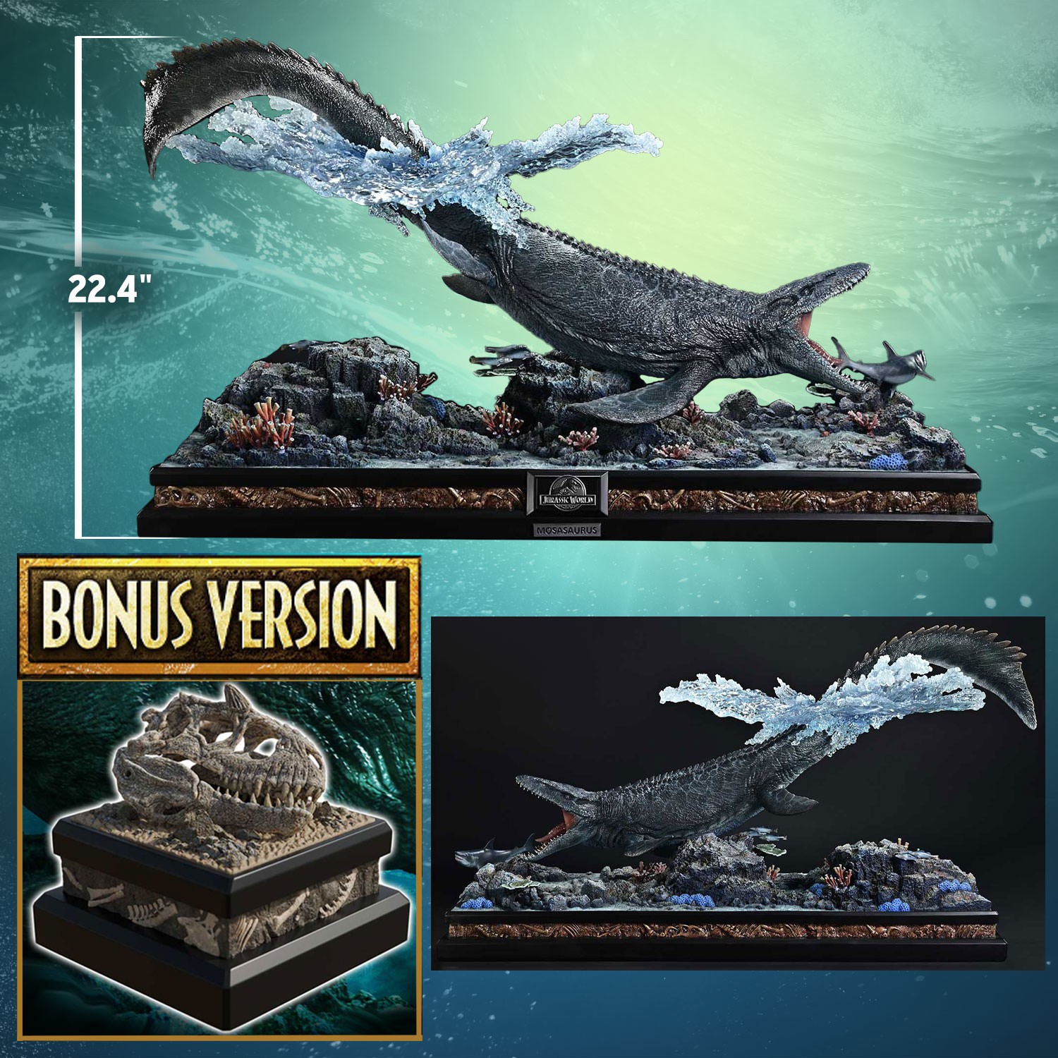 Jurassic Park Mosasaurus "Lagoon" (Bonus Version) Statues  (Prototype Shown) View 2