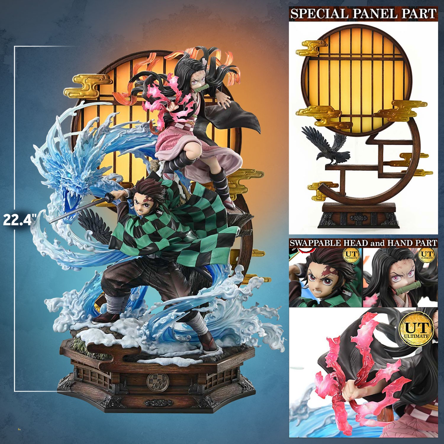 Demon Slayer Kamado Tanjiro & Kamado Nezuko (Ultimate Version) Statues  (Prototype Shown) View 2