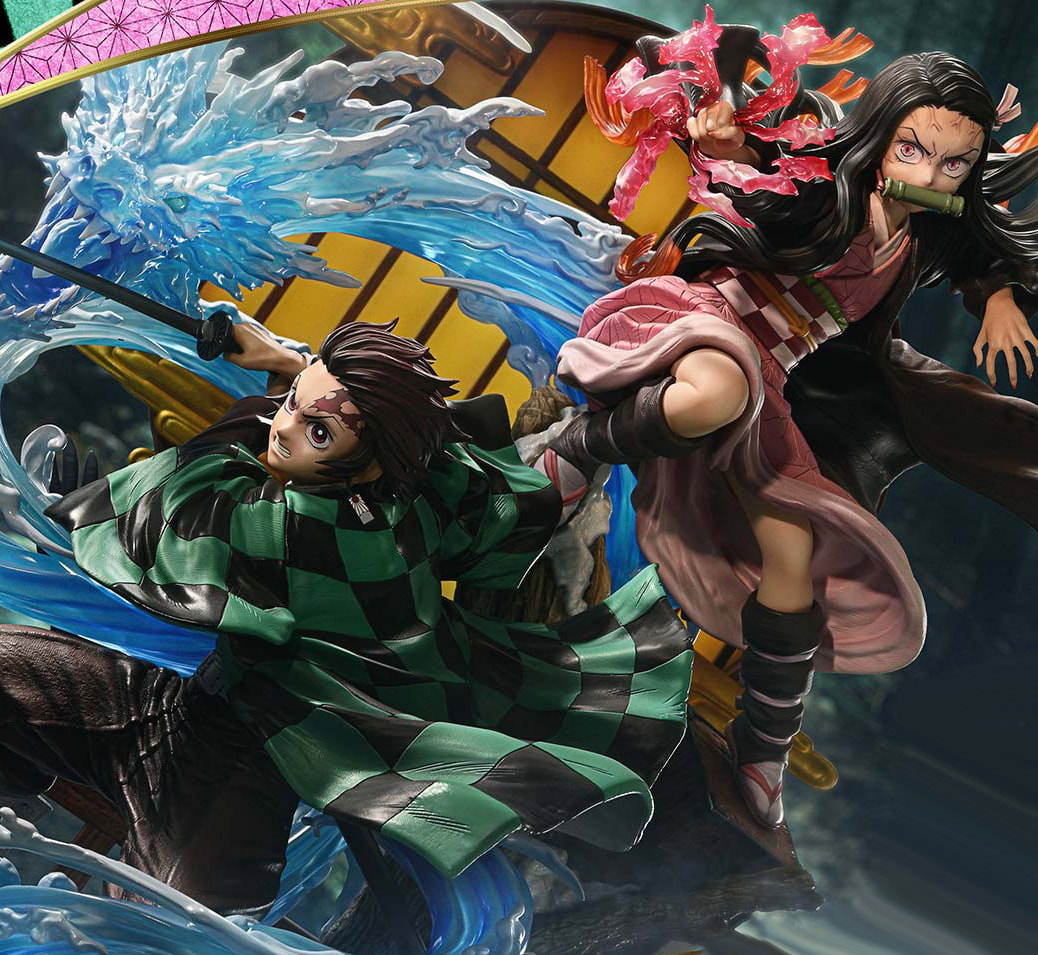 Demon Slayer Kamado Tanjiro & Kamado Nezuko (Ultimate Bonus Version) Statues  (Prototype Shown) View 1