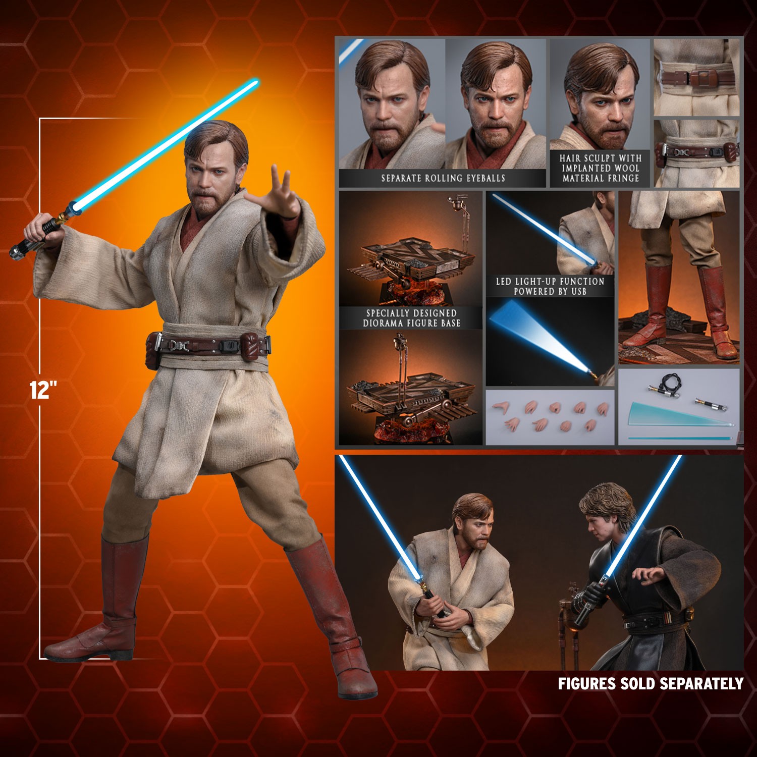 Star Wars Obi-Wan Kenobi™ (Mustafar) Sixth Scale Figure  (Prototype Shown) View 2