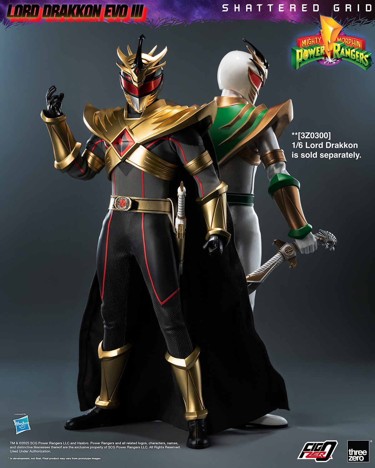 Mighty Morphin Power Rangers Lord Drakkon Evo III Sixth Scale Figure  (Prototype Shown) View 13