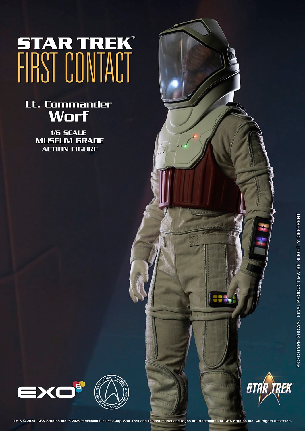 Star Trek Lt. Commander Worf in EVA Suit Sixth Scale Figure  (Prototype Shown) View 6