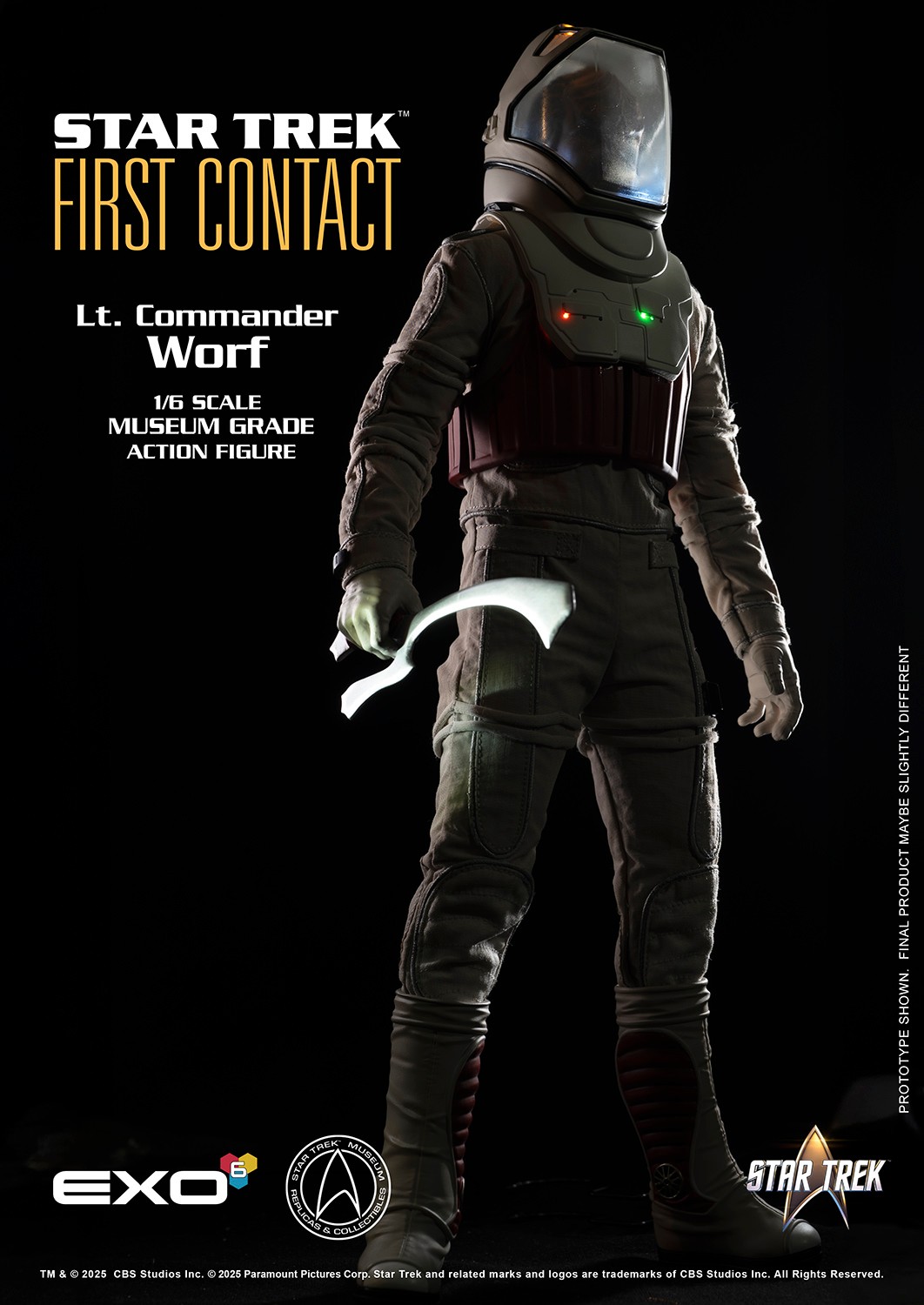 Star Trek Lt. Commander Worf in EVA Suit Sixth Scale Figure  (Prototype Shown) View 8