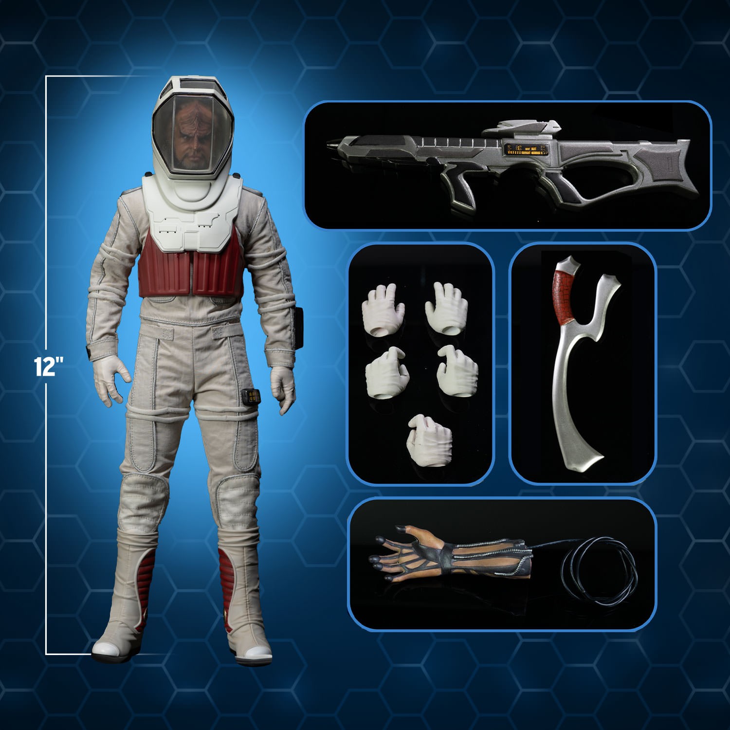 Star Trek Lt. Commander Worf in EVA Suit Sixth Scale Figure  (Prototype Shown) View 2