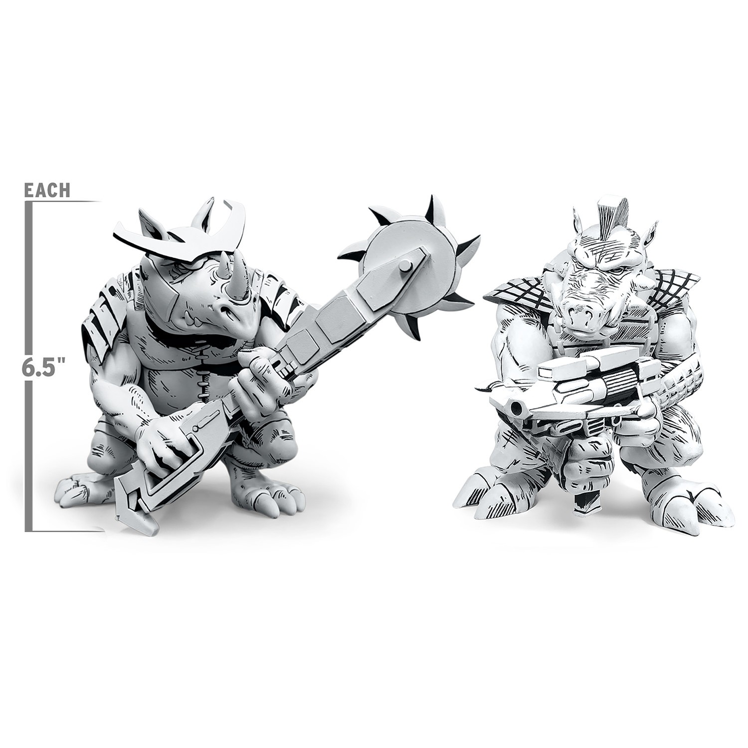 Teenage Mutant Ninja Turtles Bebop & Rocksteady (Black & White Edition) Vinyl Collectible  (Prototype Shown) View 2