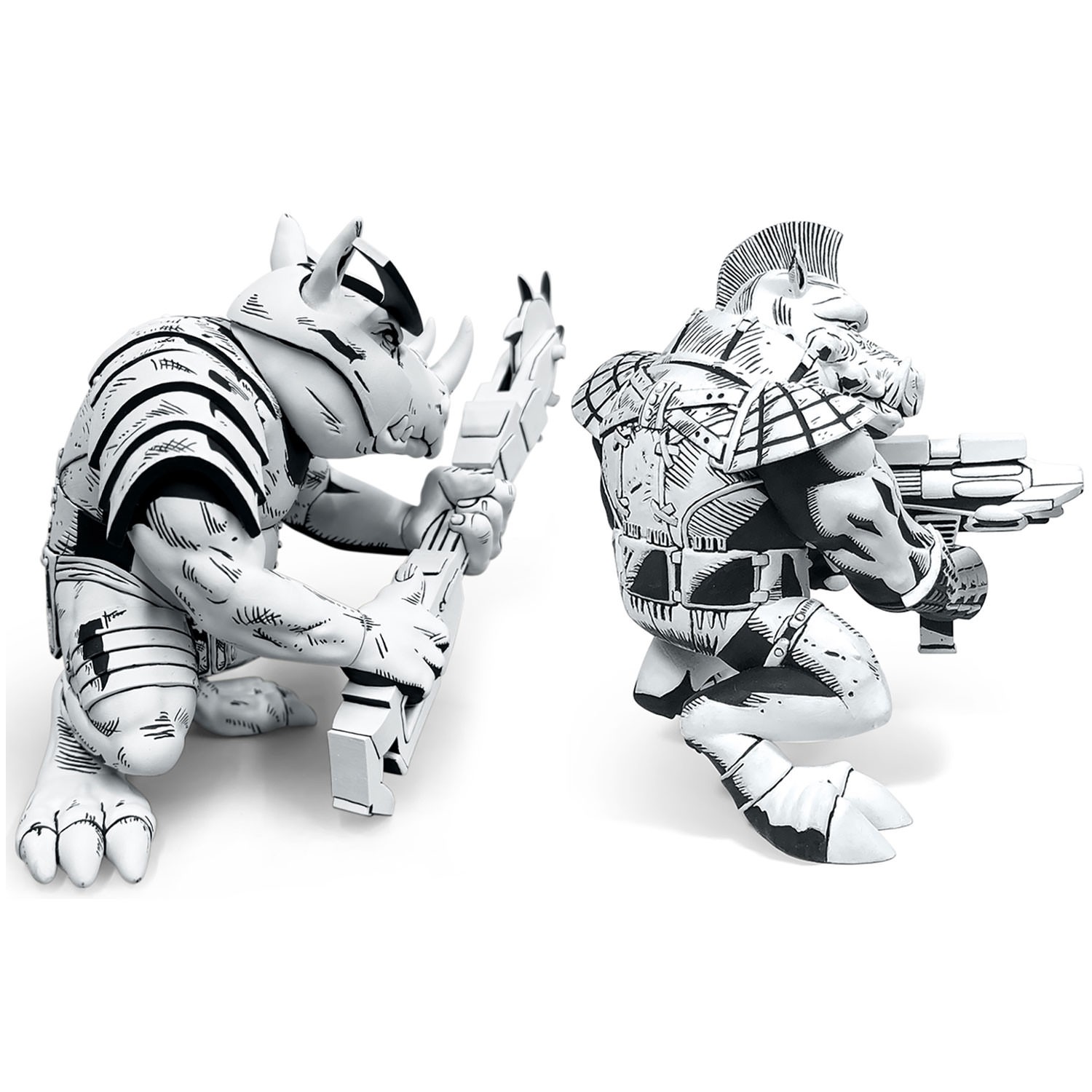 Teenage Mutant Ninja Turtles Bebop & Rocksteady (Black & White Edition) Vinyl Collectible  (Prototype Shown) View 3