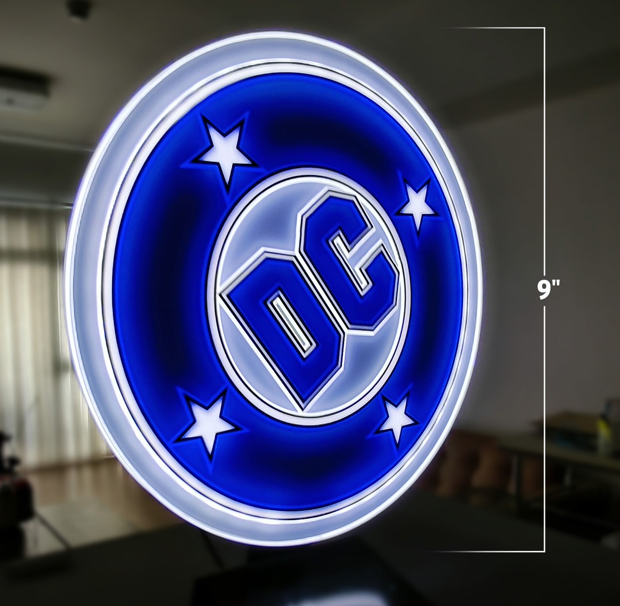 DC Comics Vintage DC LED Logo Light (Circular) Wall Light  (Prototype Shown) View 2