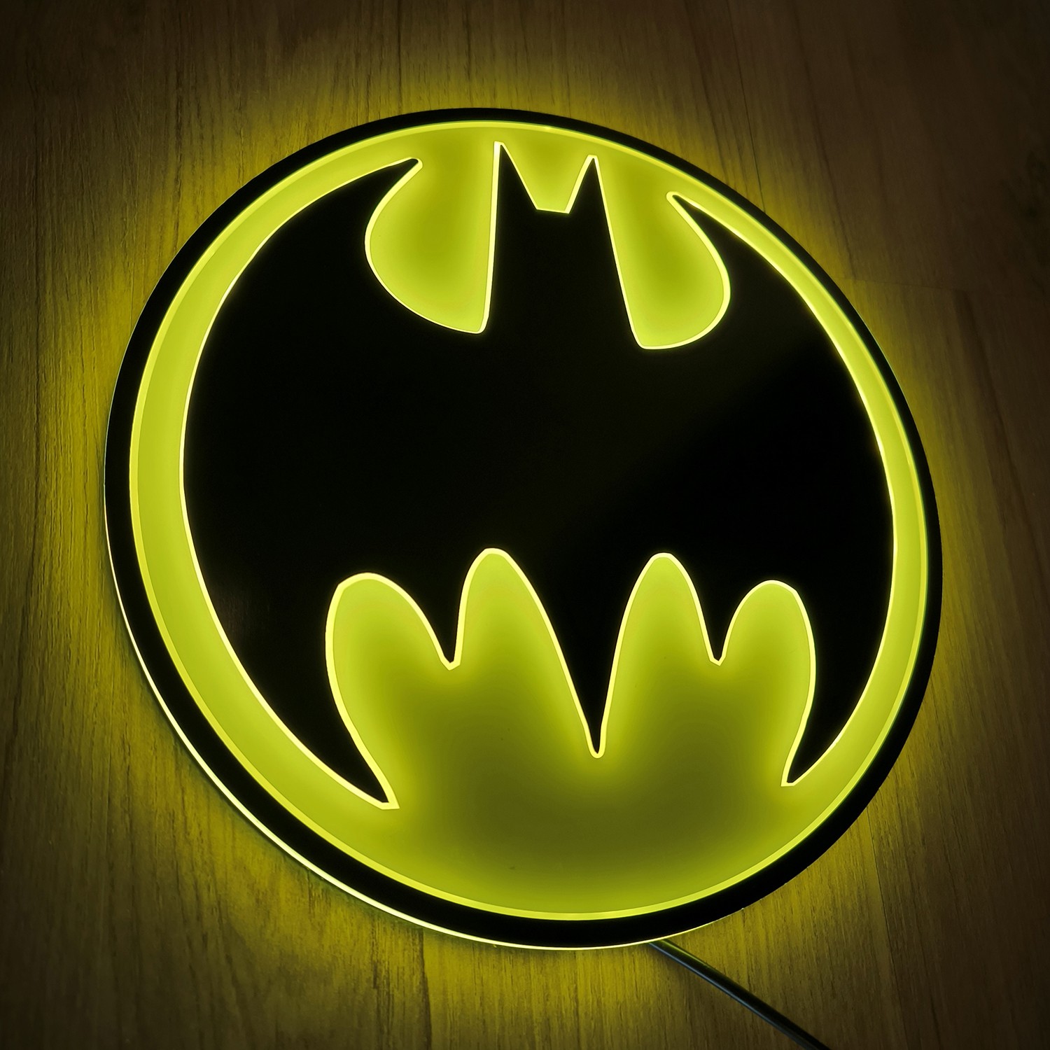 DC Comics Vintage Batman LED Logo Light (Circular) Wall Light  (Prototype Shown) View 1