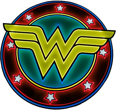 DC Comics Vintage Wonder Woman LED Logo Light (Circular) Wall Light  (Prototype Shown) View 7