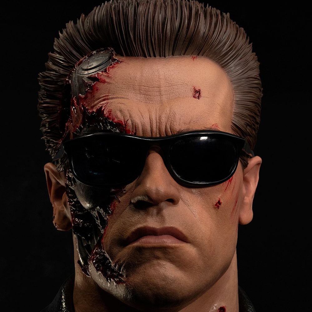 Terminator T-800 Model 101 (Battle Damaged) Art Mask Life-Size Bust  (Prototype Shown) View 5