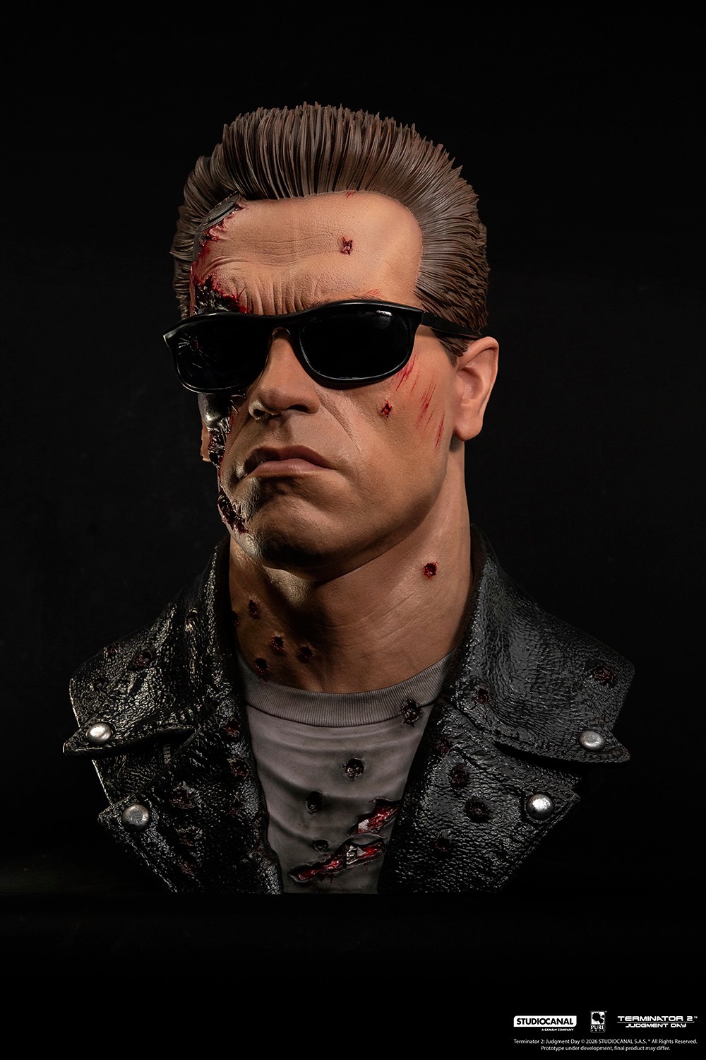Terminator T-800 Model 101 (Battle Damaged) Art Mask Life-Size Bust  (Prototype Shown) View 9