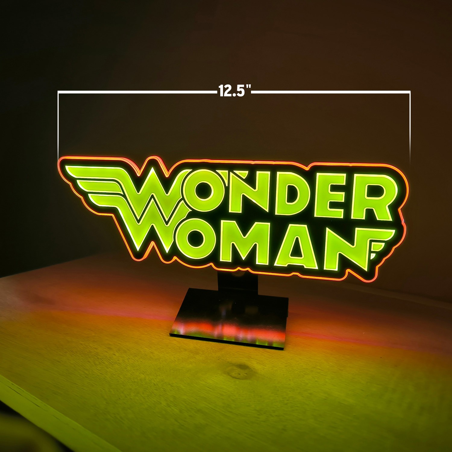 DC Comics Vintage Wonder Woman LED Logo Light (Small) Wall Light  (Prototype Shown) View 2
