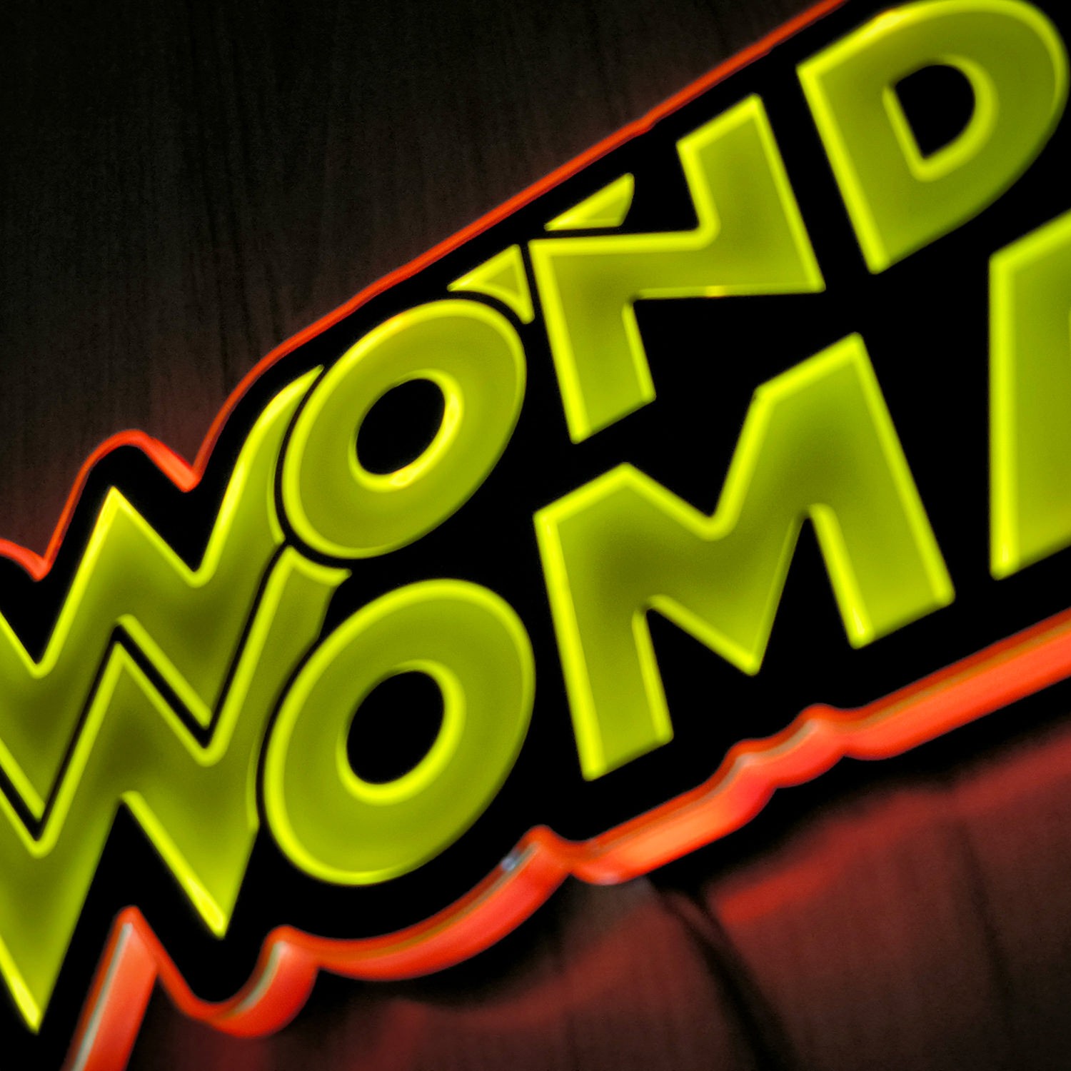 DC Comics Vintage Wonder Woman LED Logo Light (Small) Wall Light  (Prototype Shown) View 5