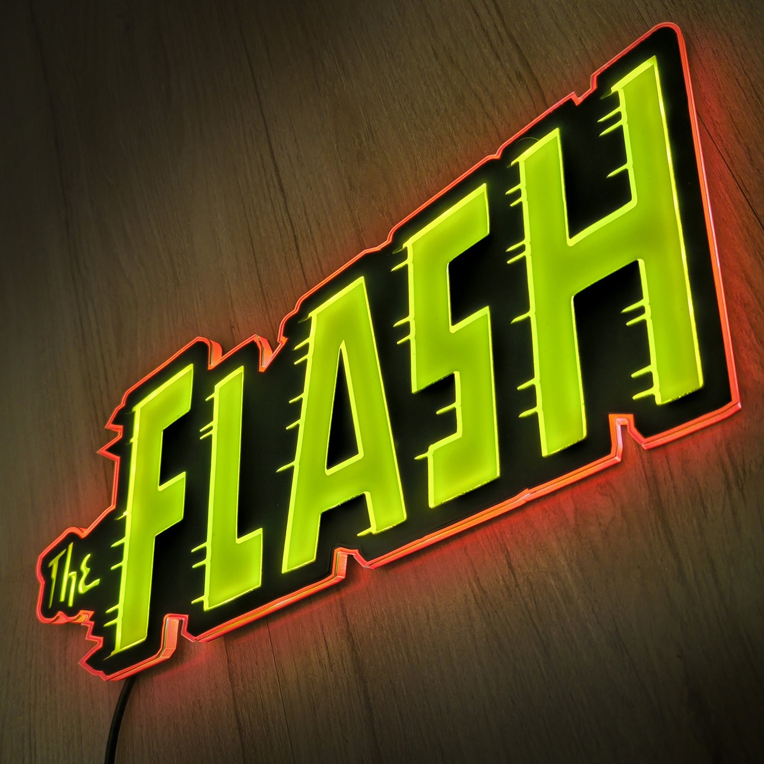DC Comics Vintage The Flash LED Logo Light (Small) Wall Light  (Prototype Shown) View 1