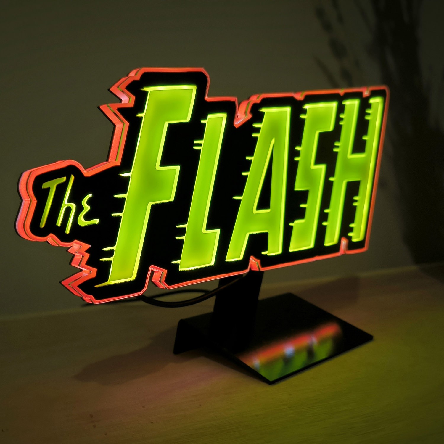 DC Comics Vintage The Flash LED Logo Light (Small) Wall Light  (Prototype Shown) View 3