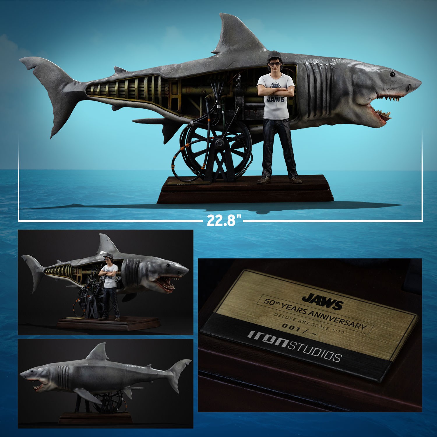 Jaws Steven Spielberg (Jaws 50th Anniversary) Deluxe 1:10 Scale Statue  (Prototype Shown) View 2