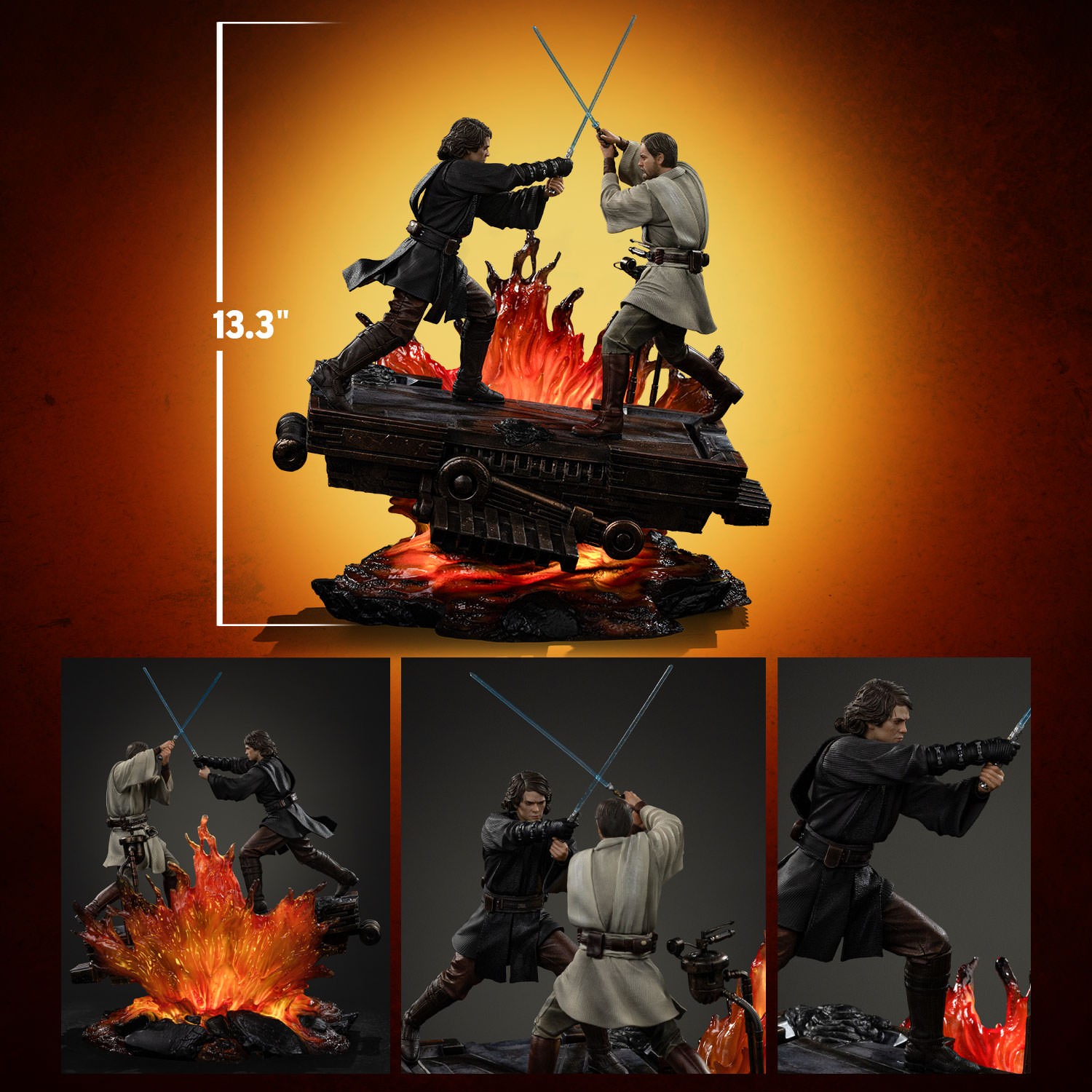 Star Wars Anakin vs Obi-Wan Deluxe 1:10 Scale Statue  (Prototype Shown) View 2