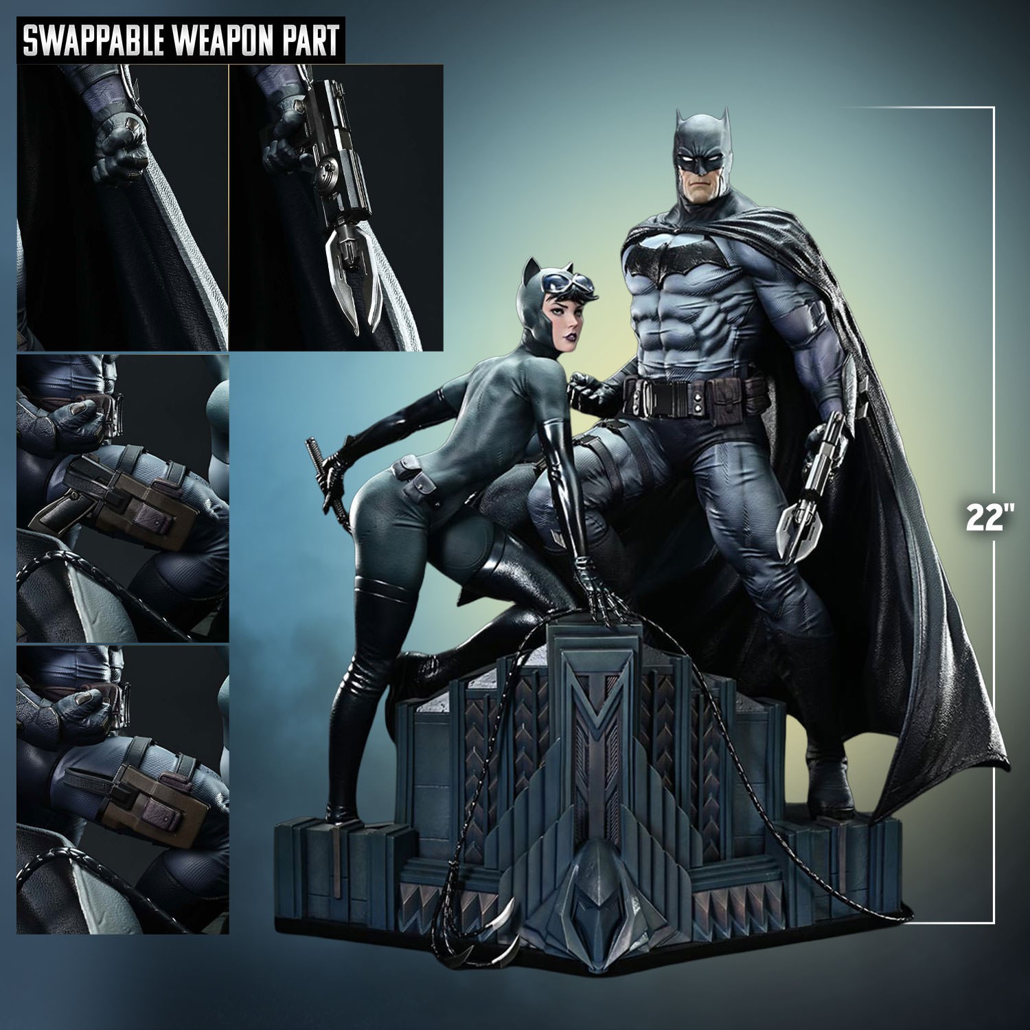 DC Comics Batman & Catwoman Quarter Scale Statue  (Prototype Shown) View 2