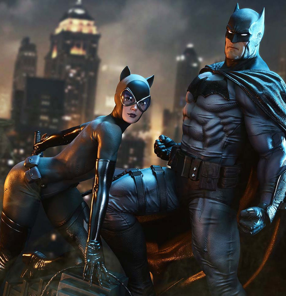 DC Comics Batman & Catwoman (Bonus Version) Quarter Scale Statue  (Prototype Shown) View 3