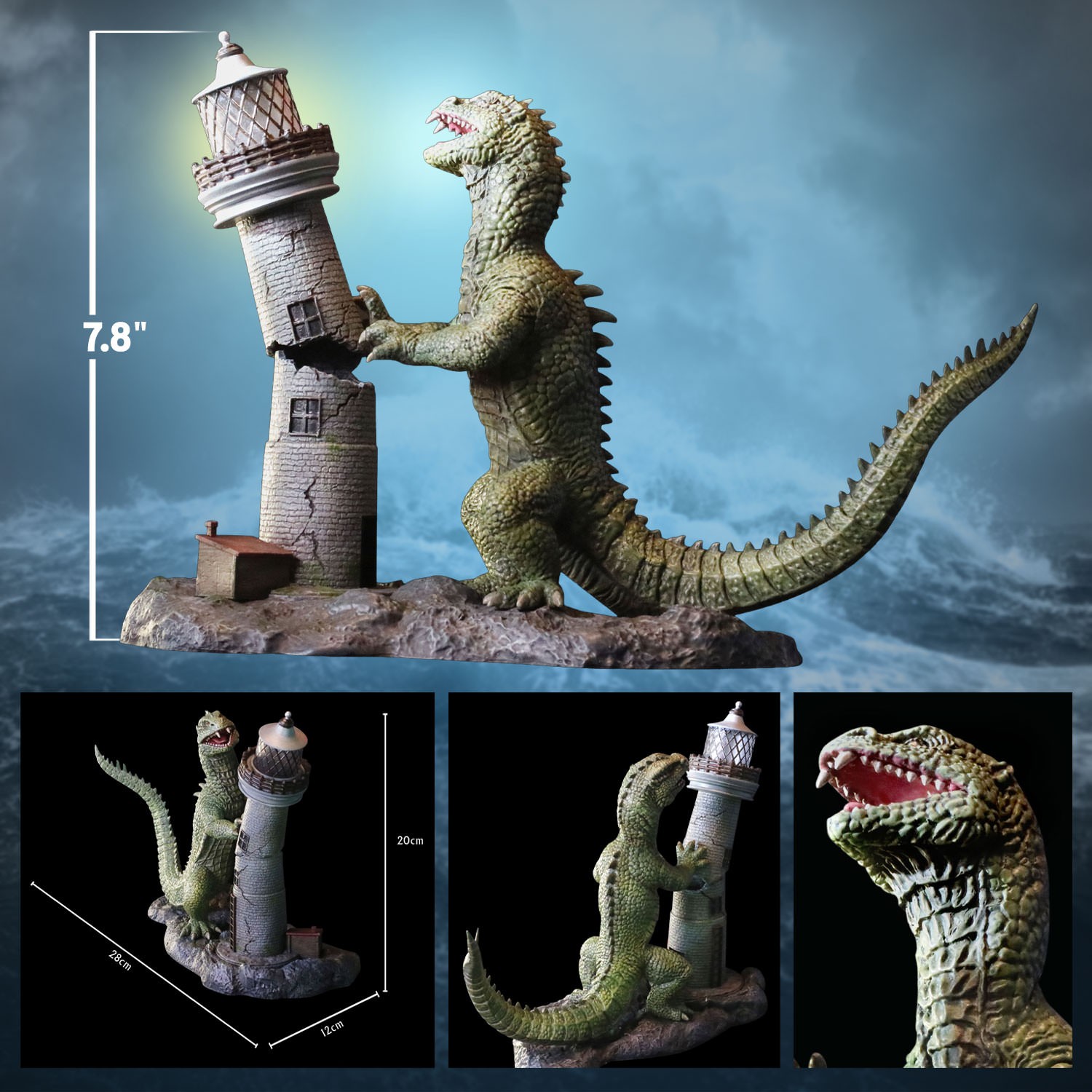Ray Harryhausen Rhedosaurus Lighthouse Attack Statues  (Prototype Shown) View 2