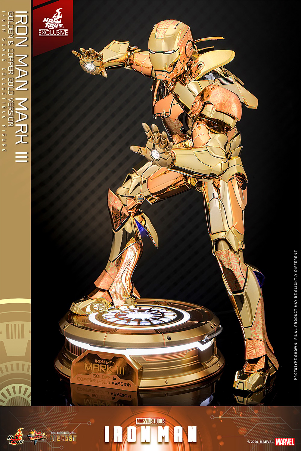 Marvel Iron Man Mark III (Golden & Copper Gold Version) Sixth Scale Figure  (Prototype Shown) View 3