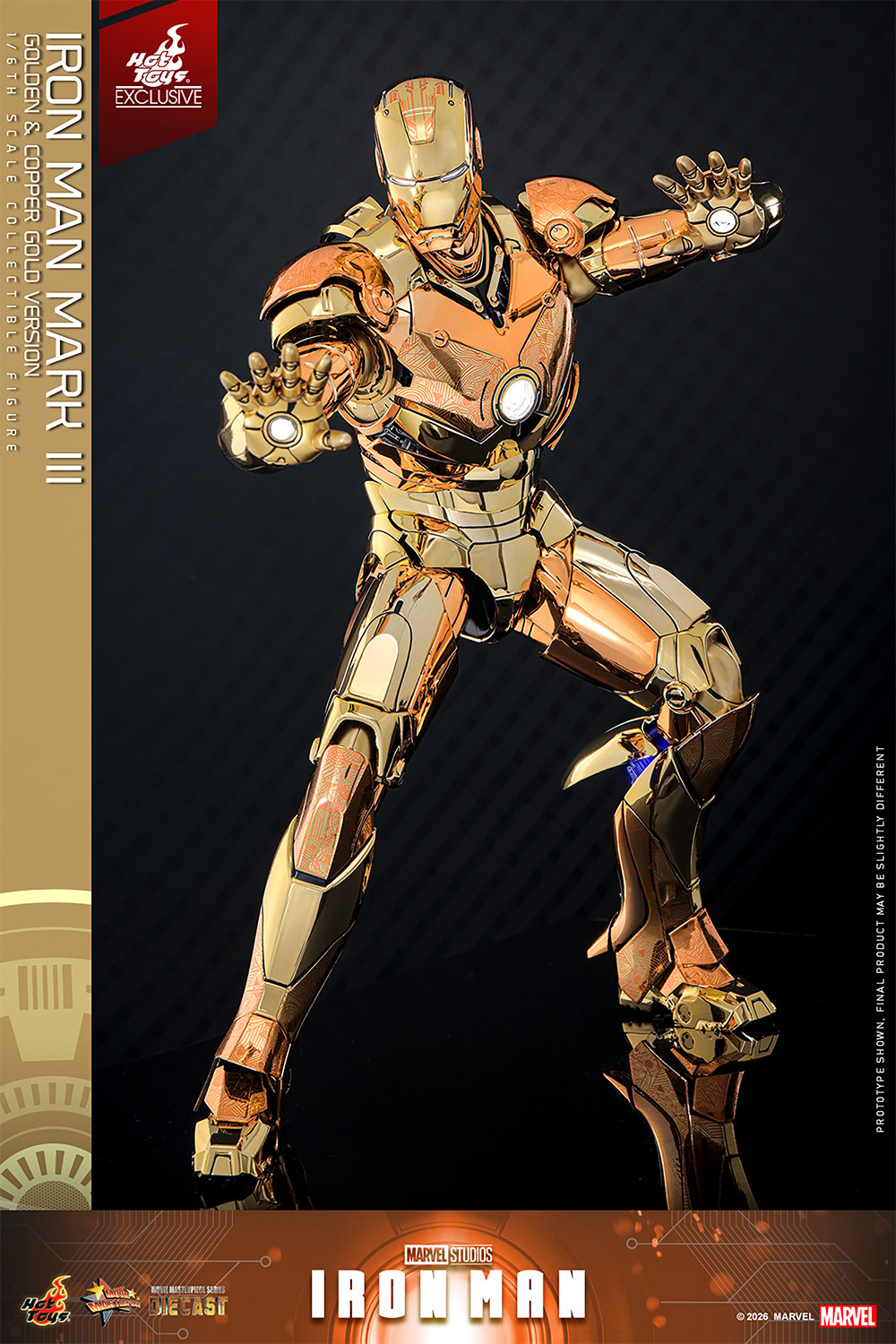 Marvel Iron Man Mark III (Golden & Copper Gold Version) Sixth Scale Figure  (Prototype Shown) View 7